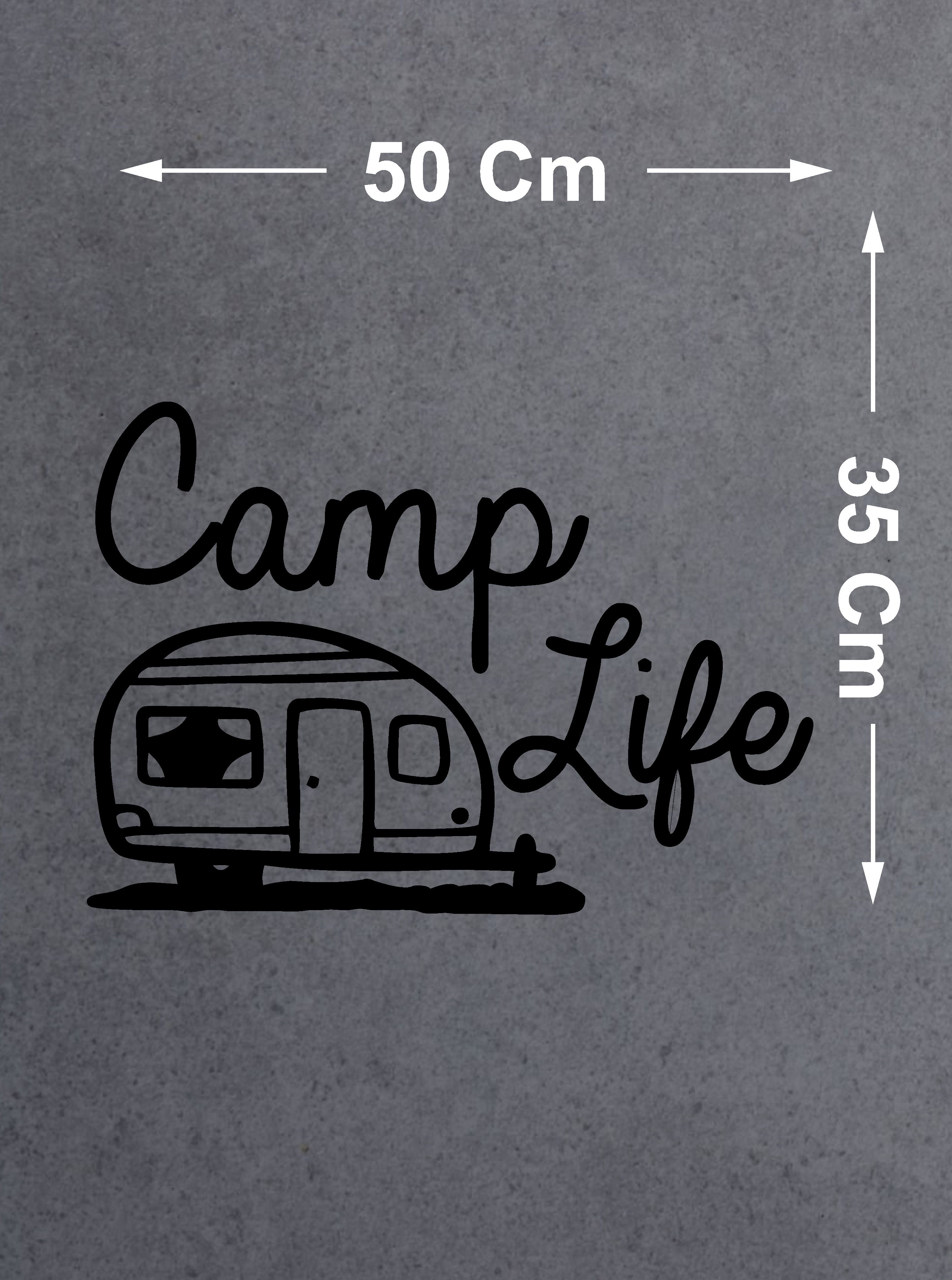Camp Li̇fe Sti̇cker - Off Road Kamp Adventure 4X4 Kaavan Sti̇cker - Araba Oto Cam Karavan Sti̇cker - 00019 12X8 Cm 