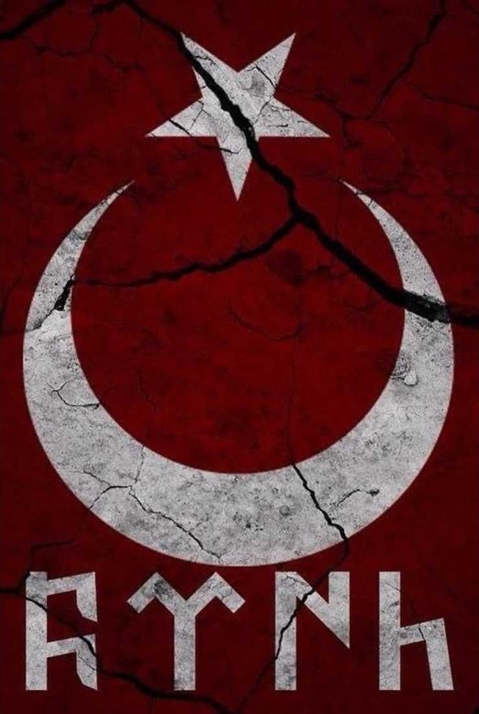 Türk Bayrağı Eski̇ Türkçe Sti̇cker 01699 30X20 Cm