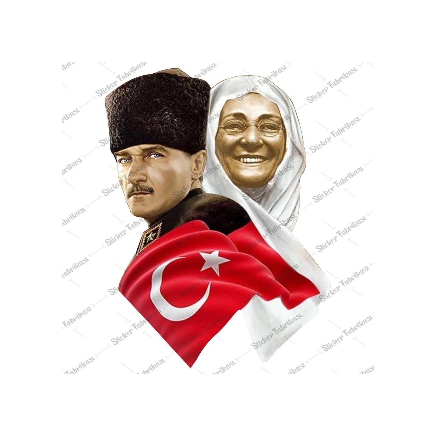 Atatürk Türk Bayrağı Türki̇ye Başbuğ Sti̇cker 00624 7,5X10