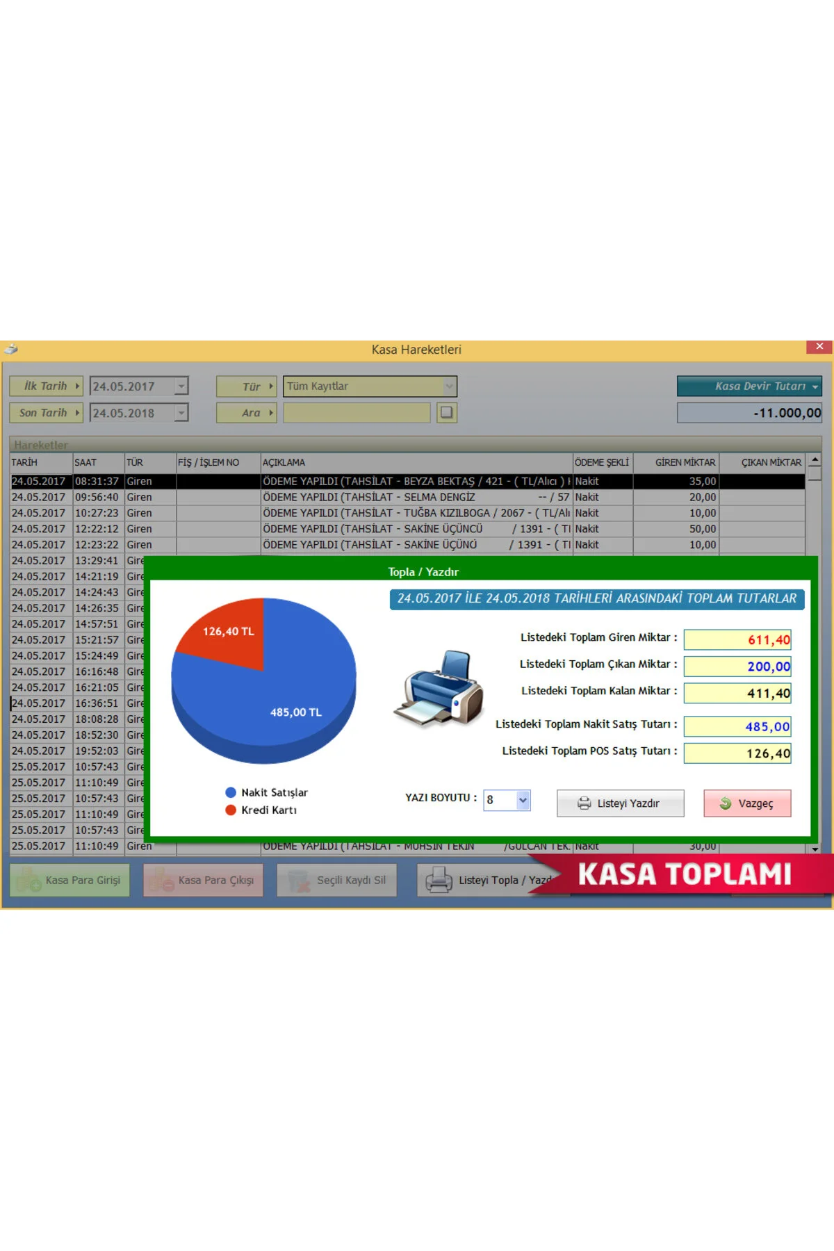 Terazili Satış Sistemi Cas Sw 