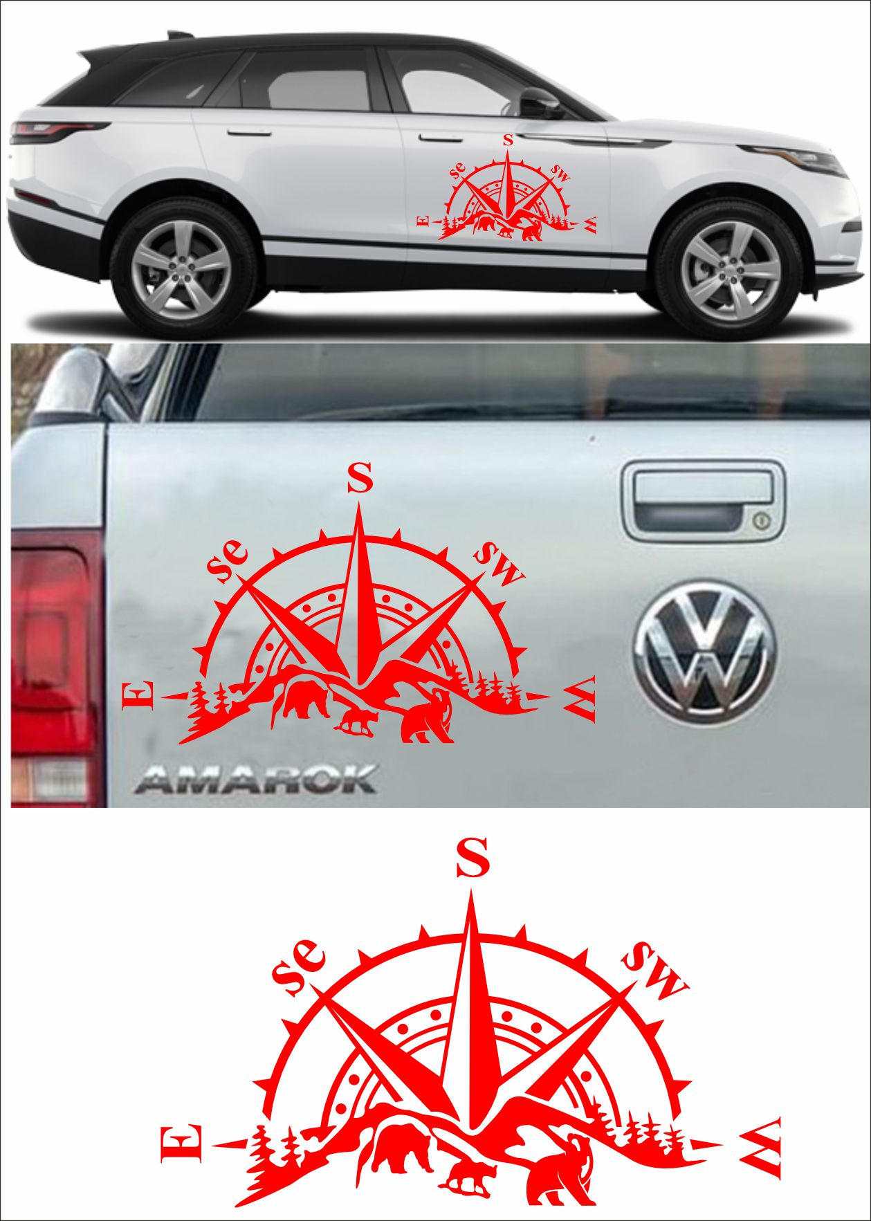 Pusula, Off Road 4X4, Kamp, Adventure Doğa Sti̇cker, Karavan Pi̇ckup Arazi̇ Suv Sti̇cker 02514 30X18 Cm 