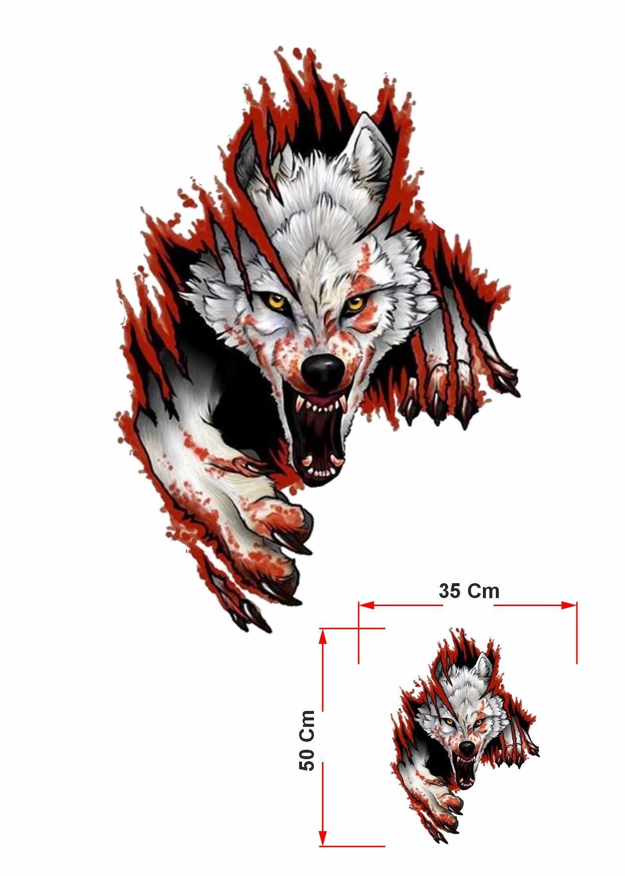 Kurt Bozkurt Göktük Börü Sti̇cker Araba Oto Motosi̇klet Karavan Sti̇cker Eti̇ket 00004 50X35 Cm 