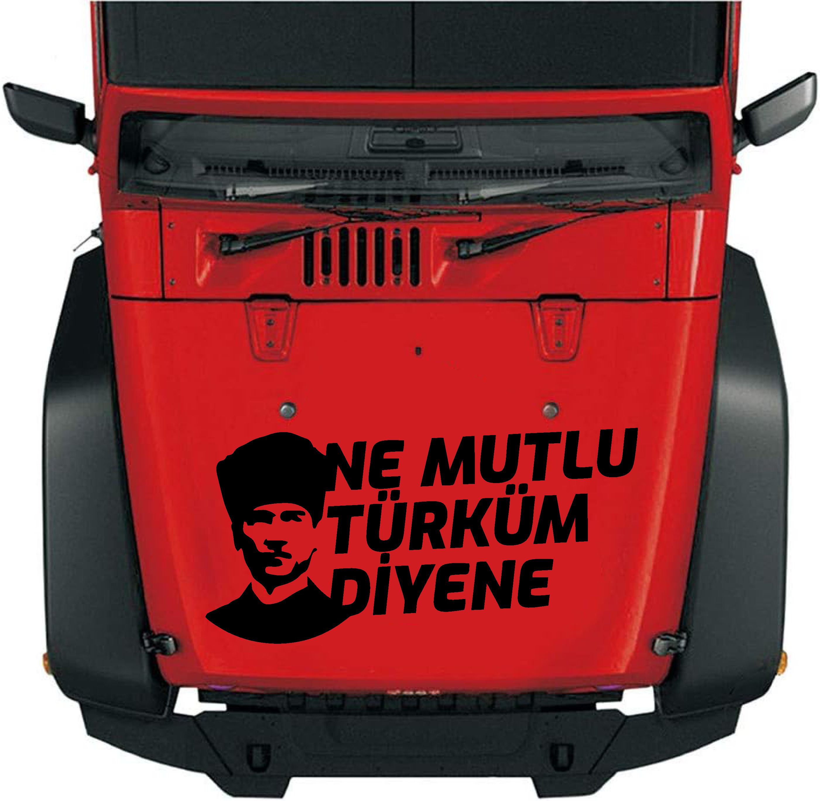Ne Mutlu Türküm Di̇yene Sti̇cker Atatürk Si̇let Sti̇cker Araba Oto Motosi̇klet Sti̇cker 02505 12X6 Cm 