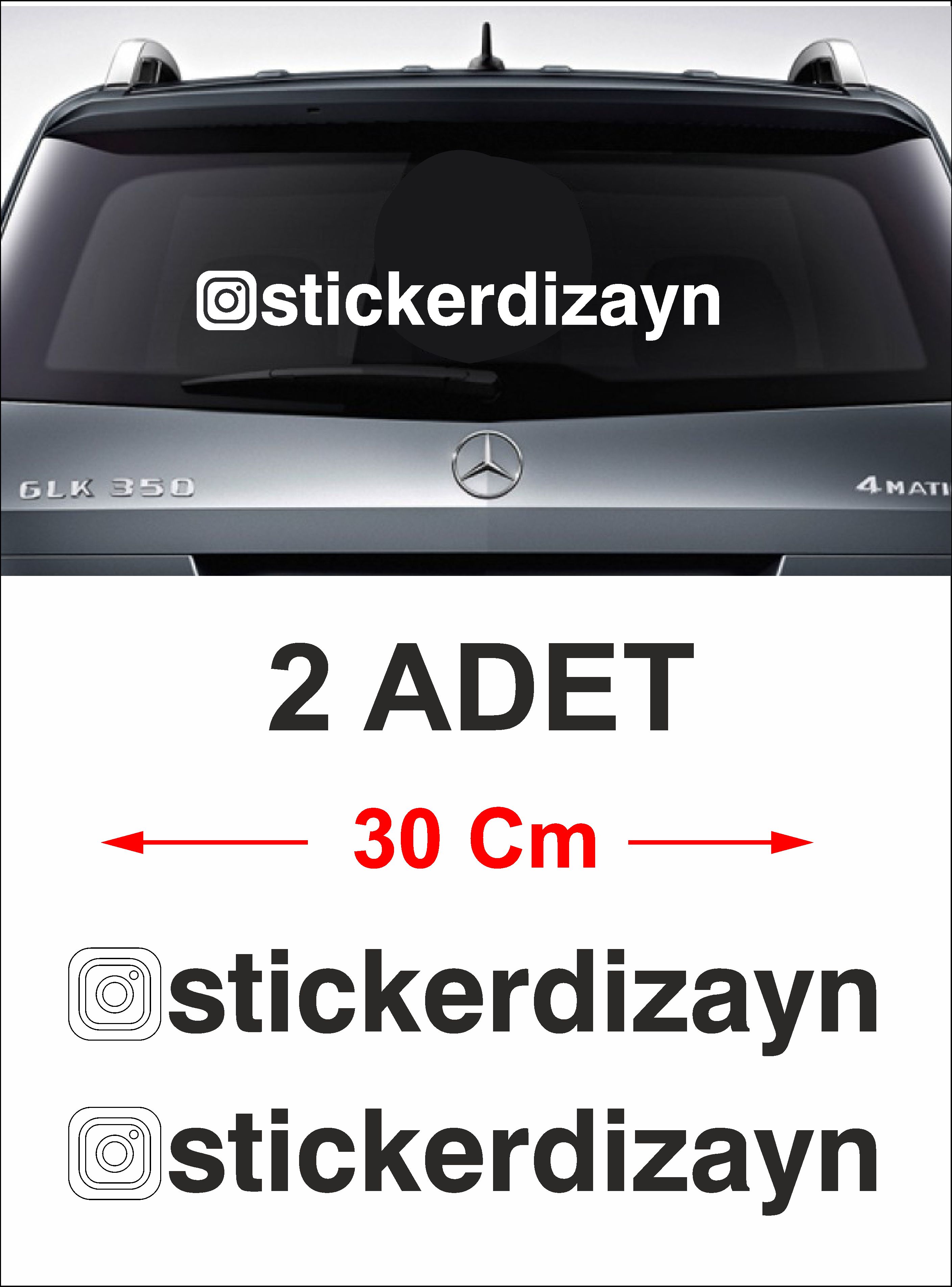 Ki̇şi̇ye Özel Instagram Sti̇cker Araba Oto Motosi̇klet Karavan Sti̇cker Eti̇ket 00062 50 Cm 