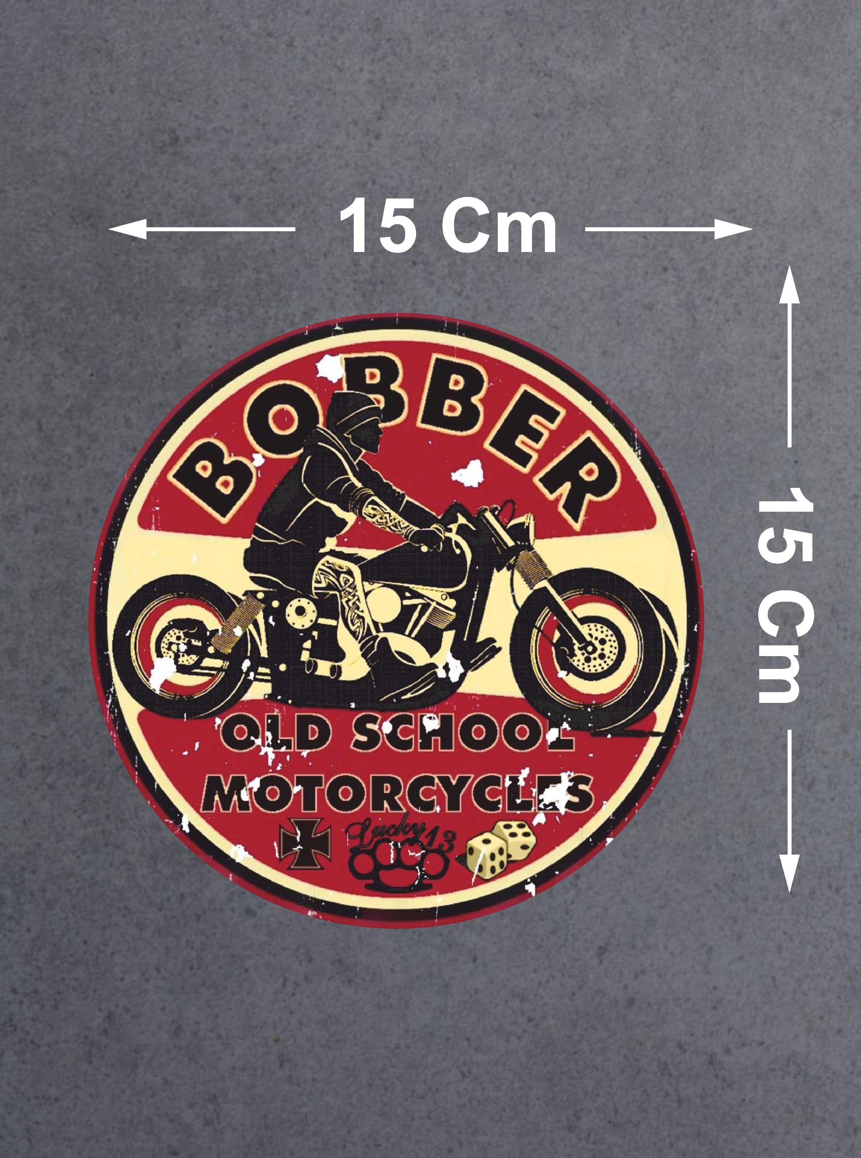 Vi̇ntage Motosi̇klet Sti̇cker - Old School - Araba Oto Motosi̇klet Araç Sti̇cker 02506 8X8 Cm 