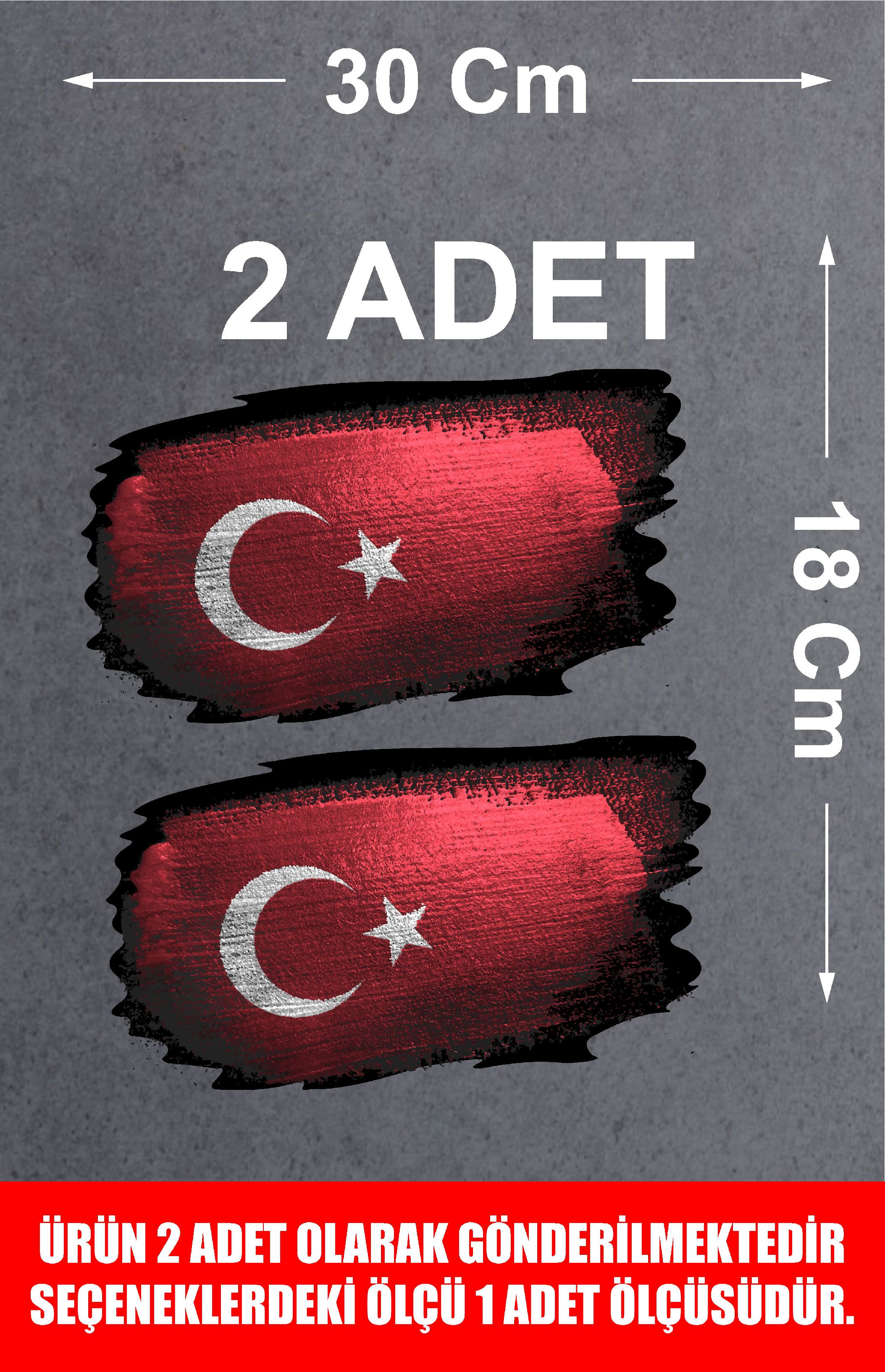 Türk Bayrağı Sti̇cker - Türk - Bayrak - Ay Yıldız Sti̇cker - Araba Oto Motosi̇klet Karavan Cam Kask Sti̇cker - 01969 10X6 Cm 