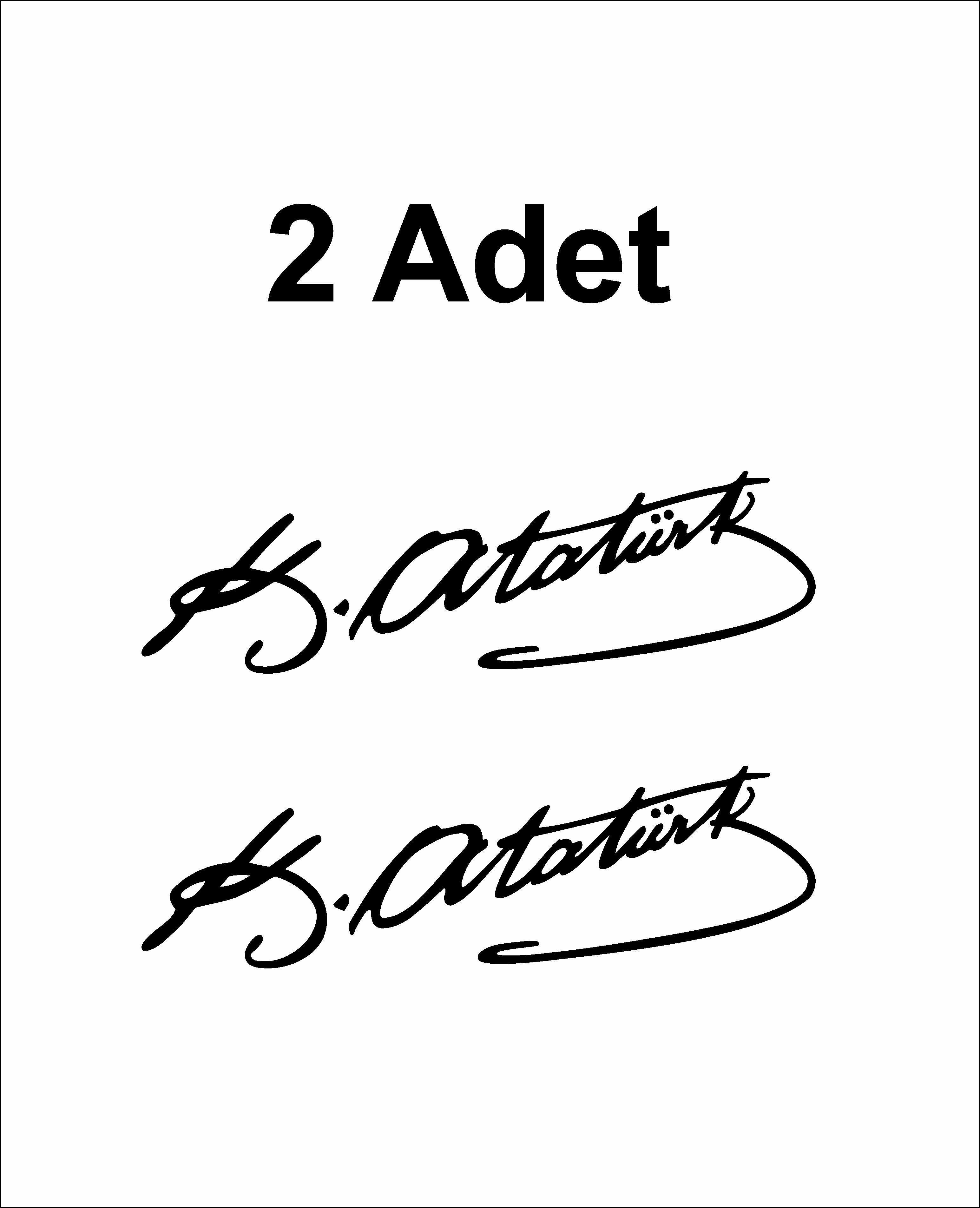 Atatürk Imza Sti̇cker - 2 Adet Mustafa Kemal Atatürk Imza Araba Oto Motosi̇klet Karavan Sti̇cker 00016 50X15 Cm 