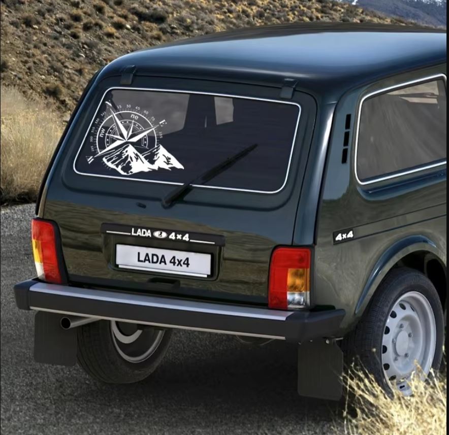 Pusula Ve Dağ Sti̇cker - 4X4 Off Road Adventure Sti̇cker - Araba Oto Motosi̇klet Karavan Sti̇cker - 02112 15X12 Cm 