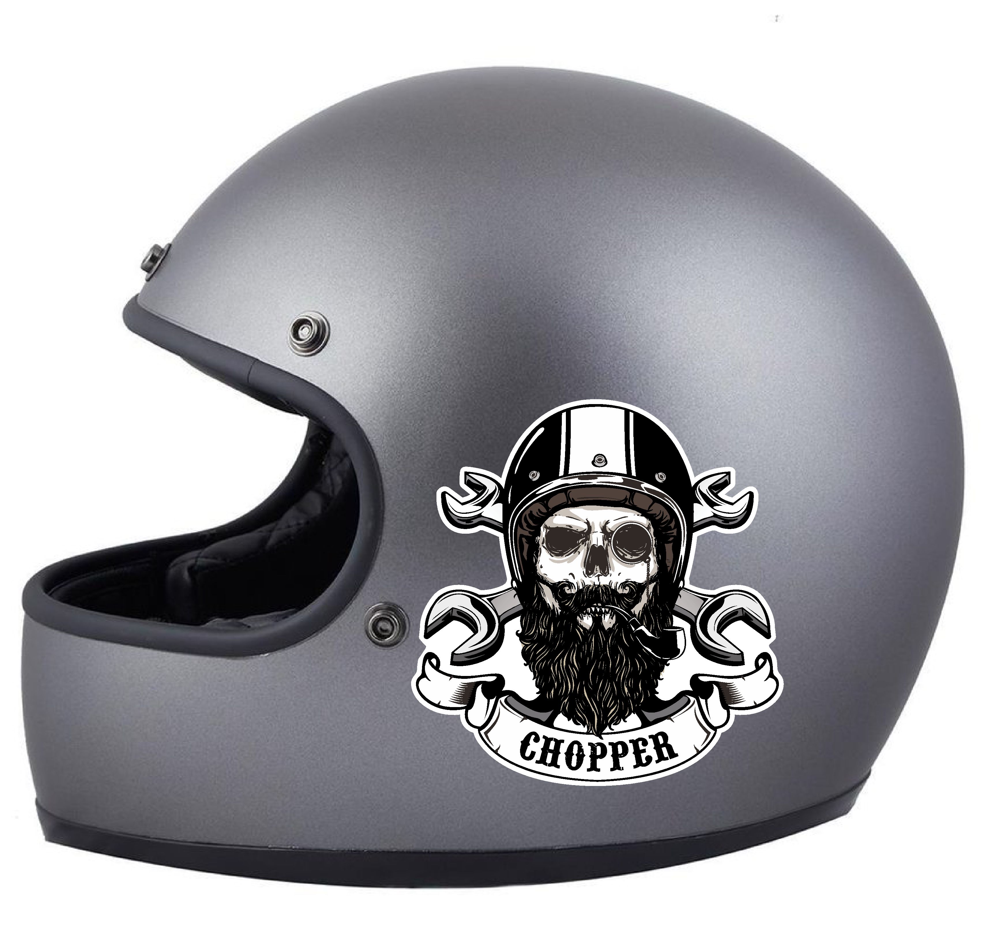 Chopper Kurukafa Sti̇cker - Motosi̇klet Araba Oto Motor Cam Sti̇cker - 00072 10X9 Cm 
