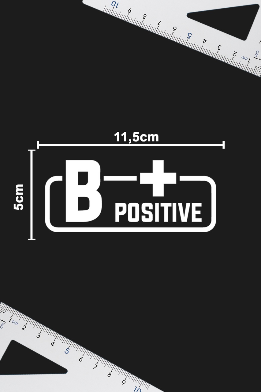 B+ Pozi̇ti̇f Kan Grubu Sti̇cker - Oto Sti̇cker - Araba Sti̇cker - Motor Sti̇cker - 11,5Cm X 5Cm - Si̇yah 
