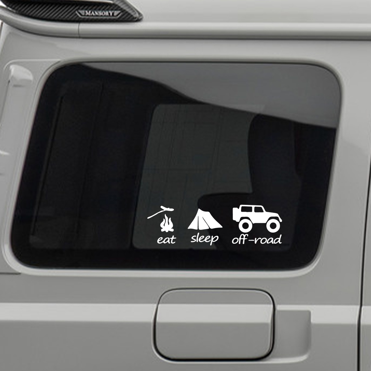 Eat Sleep Offroad Sti̇cker - 4X4 Sti̇cker - 15Cmx5Cm - Beyaz