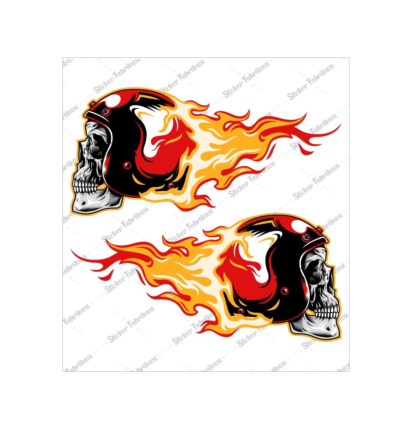 Alev Kasklı Kurukafa Kurukafa Kuru Kafa Sti̇cker 00515 13X6