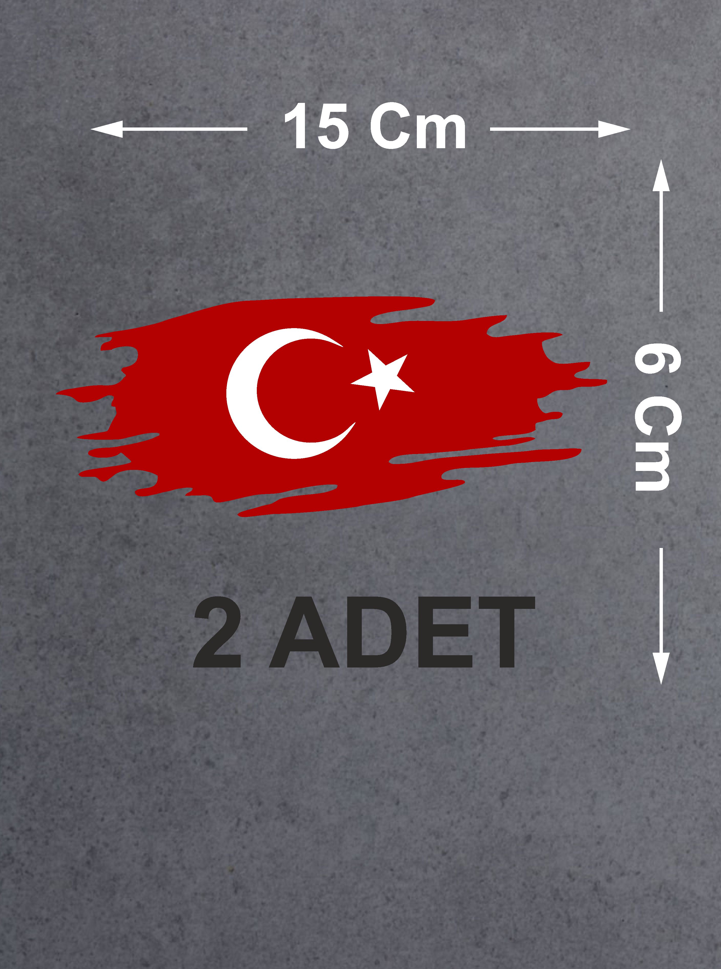 Yırtıklı Tırtıklı Türk Bayrağı, Ayyıldız, Araba Oto Motosi̇klet Karavan Sti̇cker 02516 20X8 Cm 