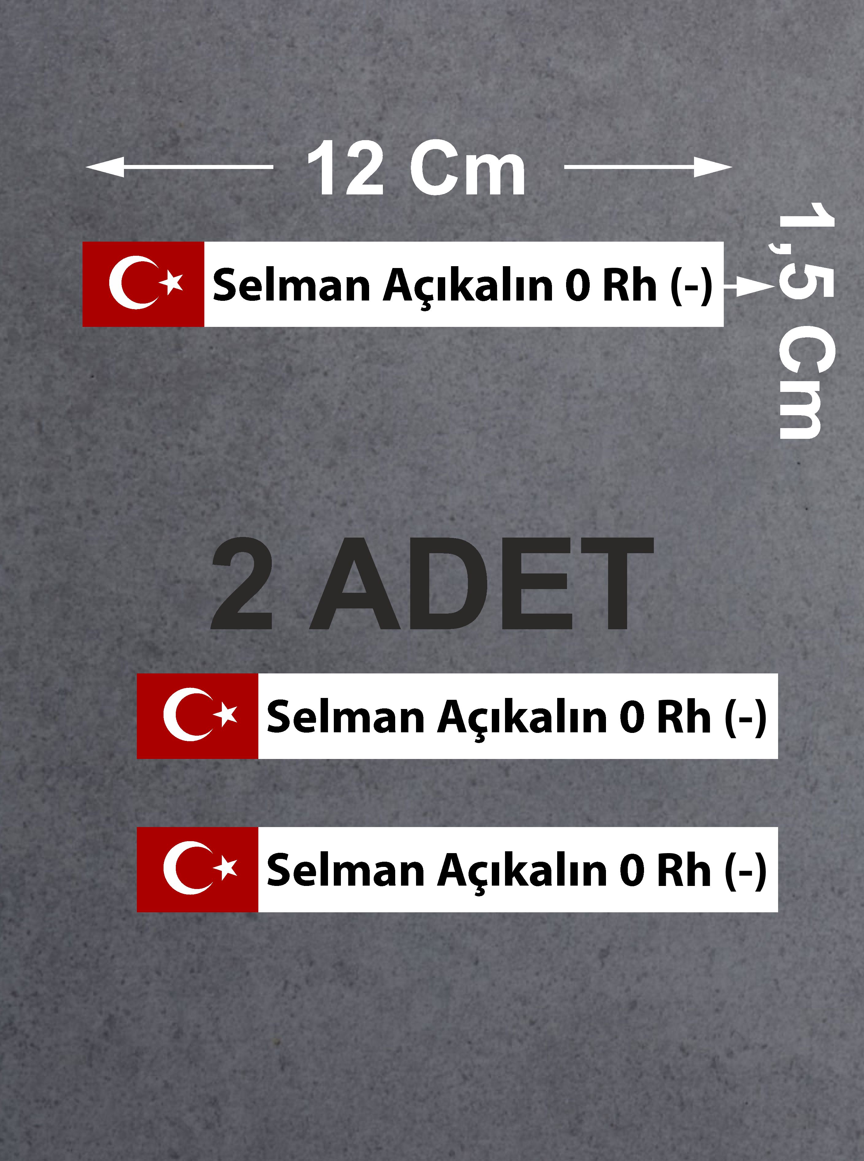 Kan Grubu Sti̇cker, Türk Bayraklı Kan Grubu Sti̇cker, Araba Oto Motosi̇klet Karavan Sti̇cker 02523 12X1,5 Cm 