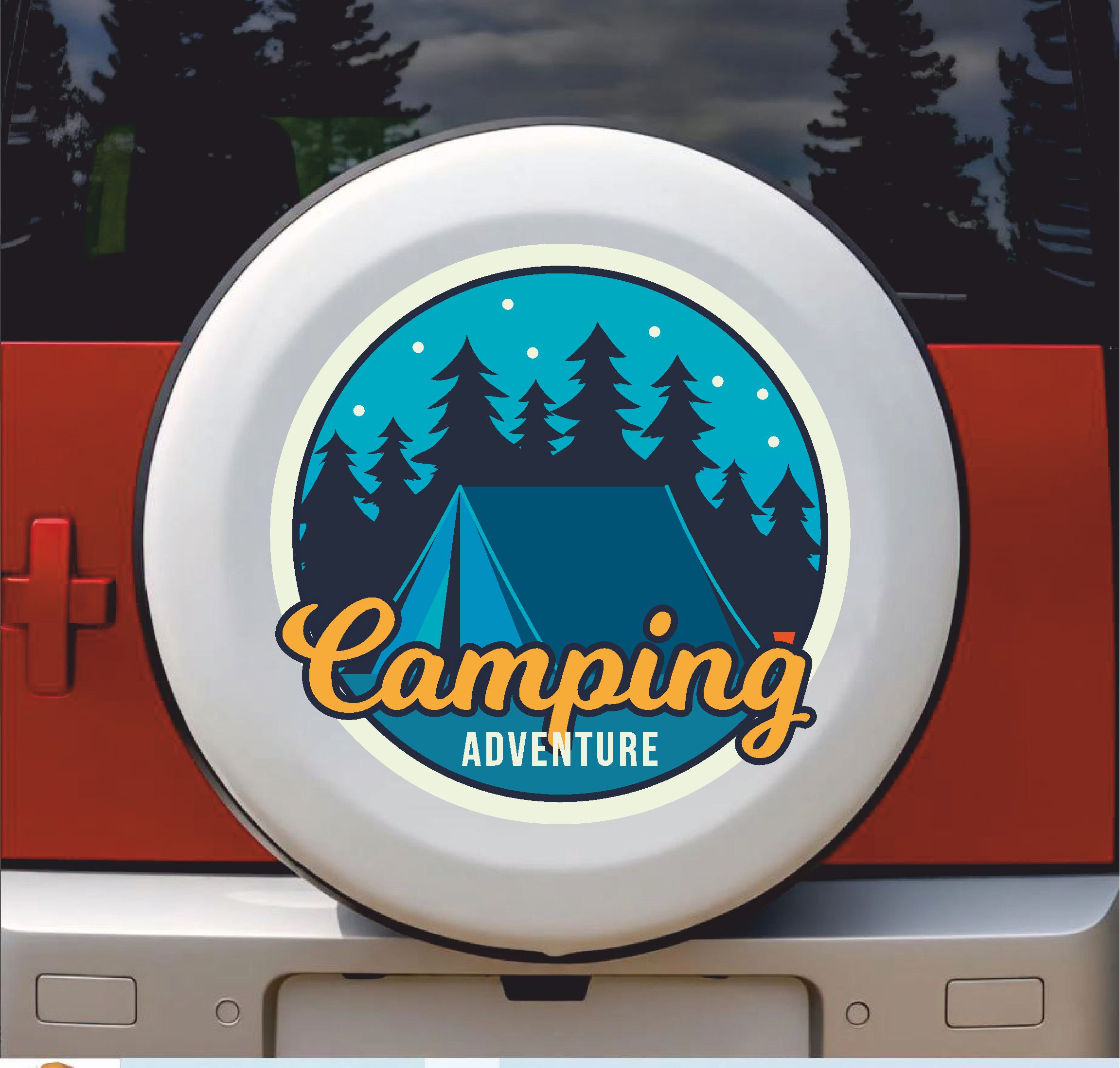 Kamp Campi̇ng Sti̇cker - 4X4 Off Road Adventure Pi̇ckup Karavan Çadır Sti̇cker - Araba Oto Motosi̇klet Cam Sti̇cker - 00120 10X10 Cm 