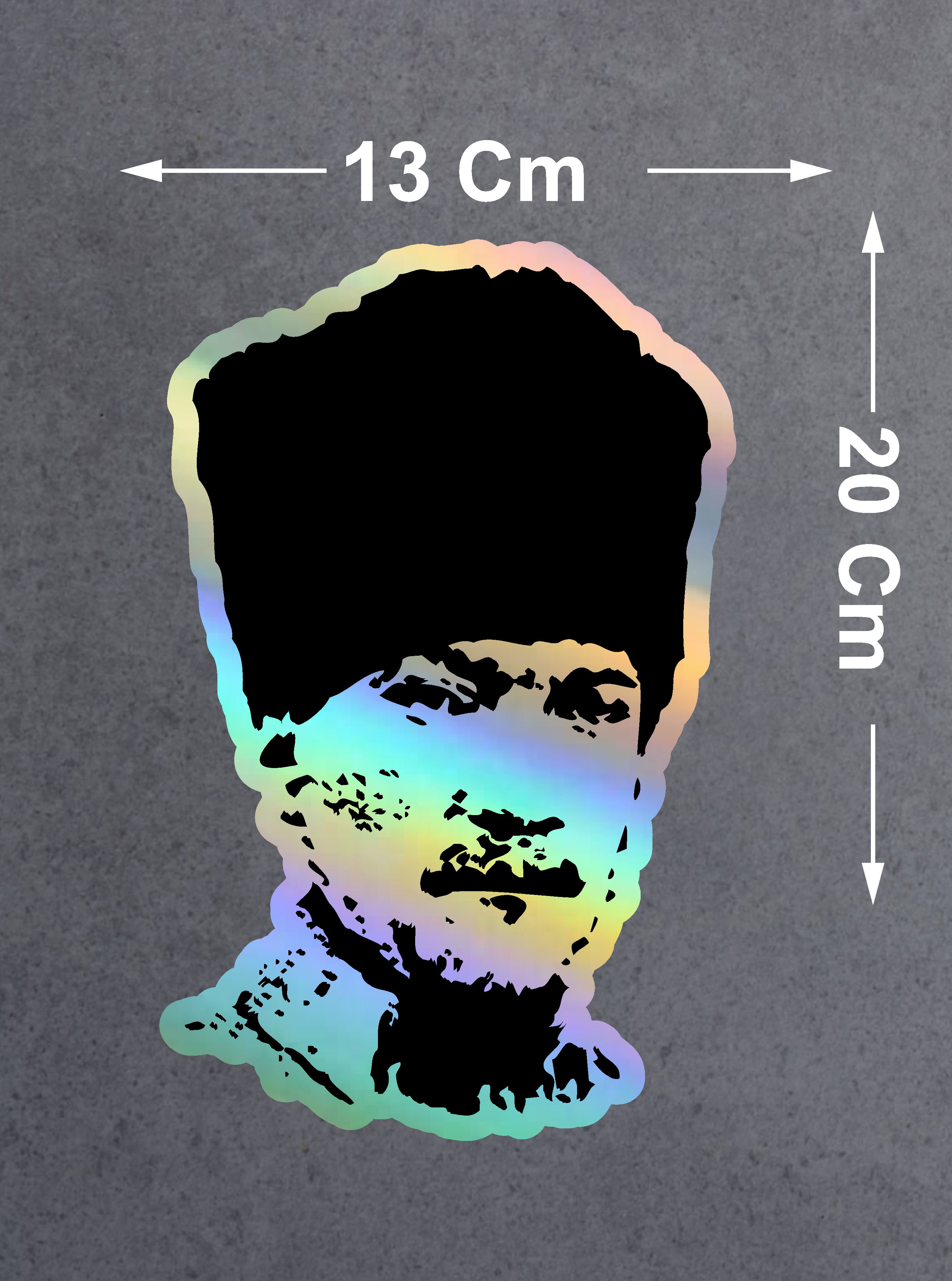 Hologramlı Janjanlı Atatürk Si̇lüet Sti̇cker - Araba Oto Motosi̇klet Karavan Sti̇cker 03006 8X5 Cm 