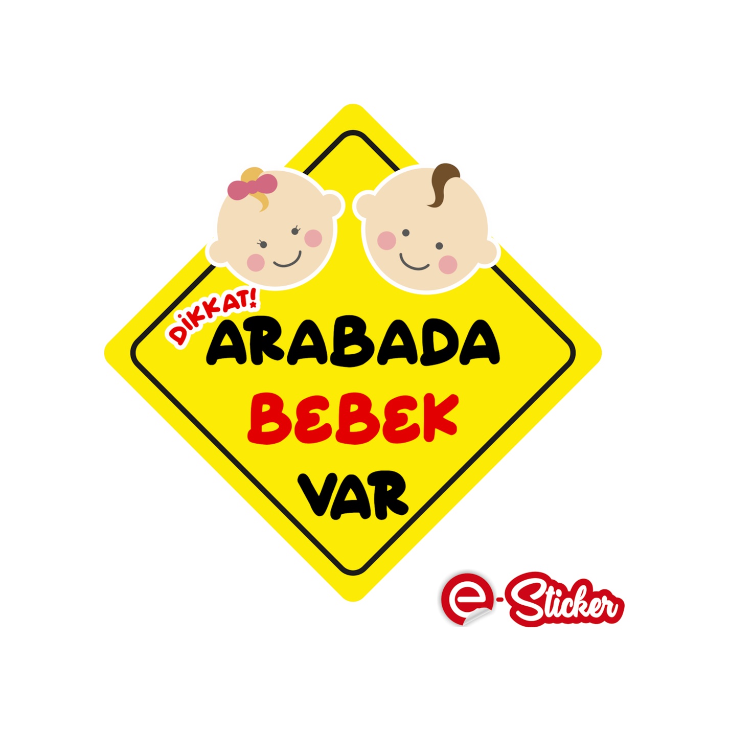 Arabada Bebek Var Oto Sti̇cker, Araba Cam Sti̇cker 19 X 19 Cm