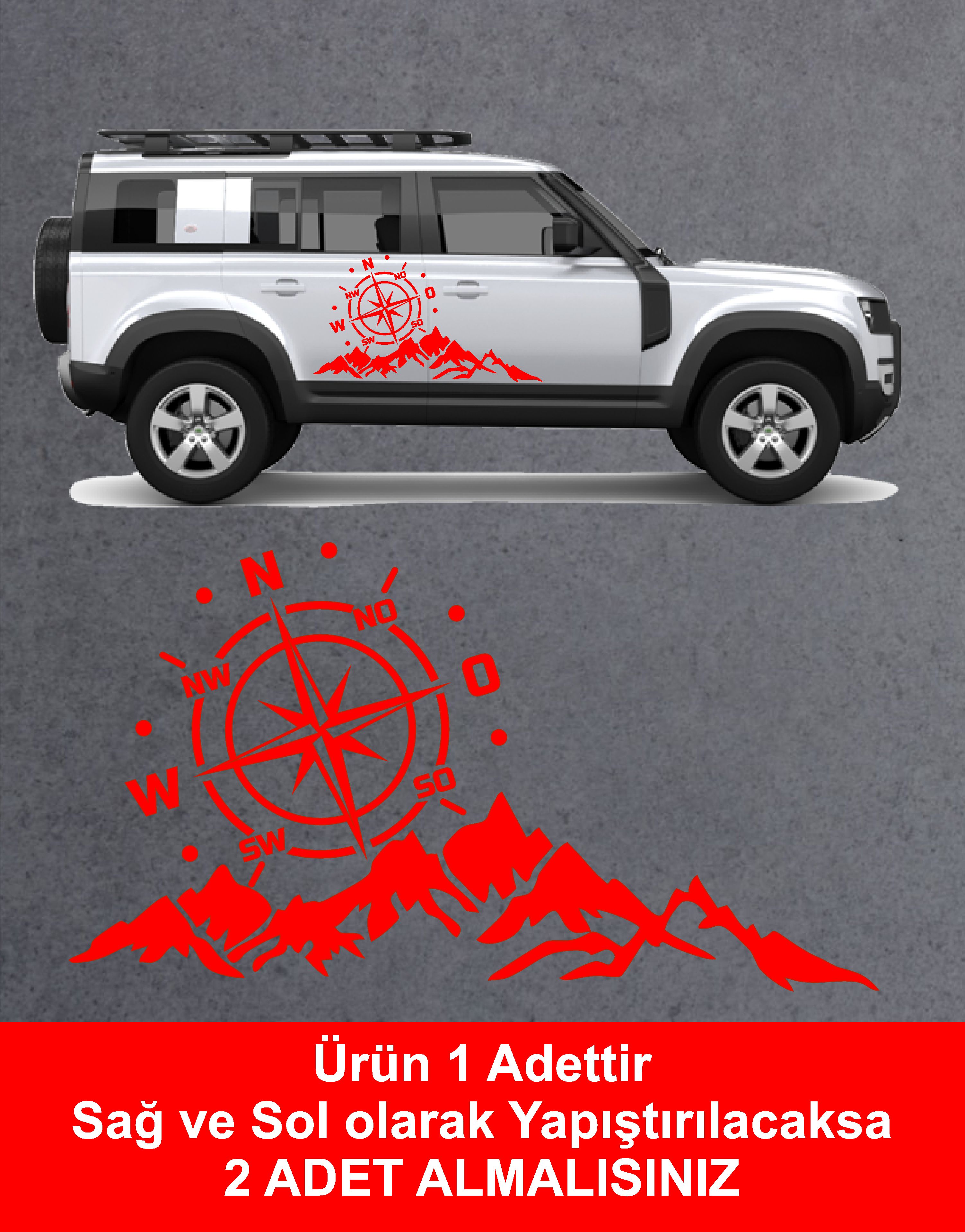 Dağ Ve Pusula Sti̇cker - 4X4, Offroad, Kamp Sti̇cker - Araba Oto Motosi̇klet Karavan Cam Sti̇cker - 02171 15 Cm 
