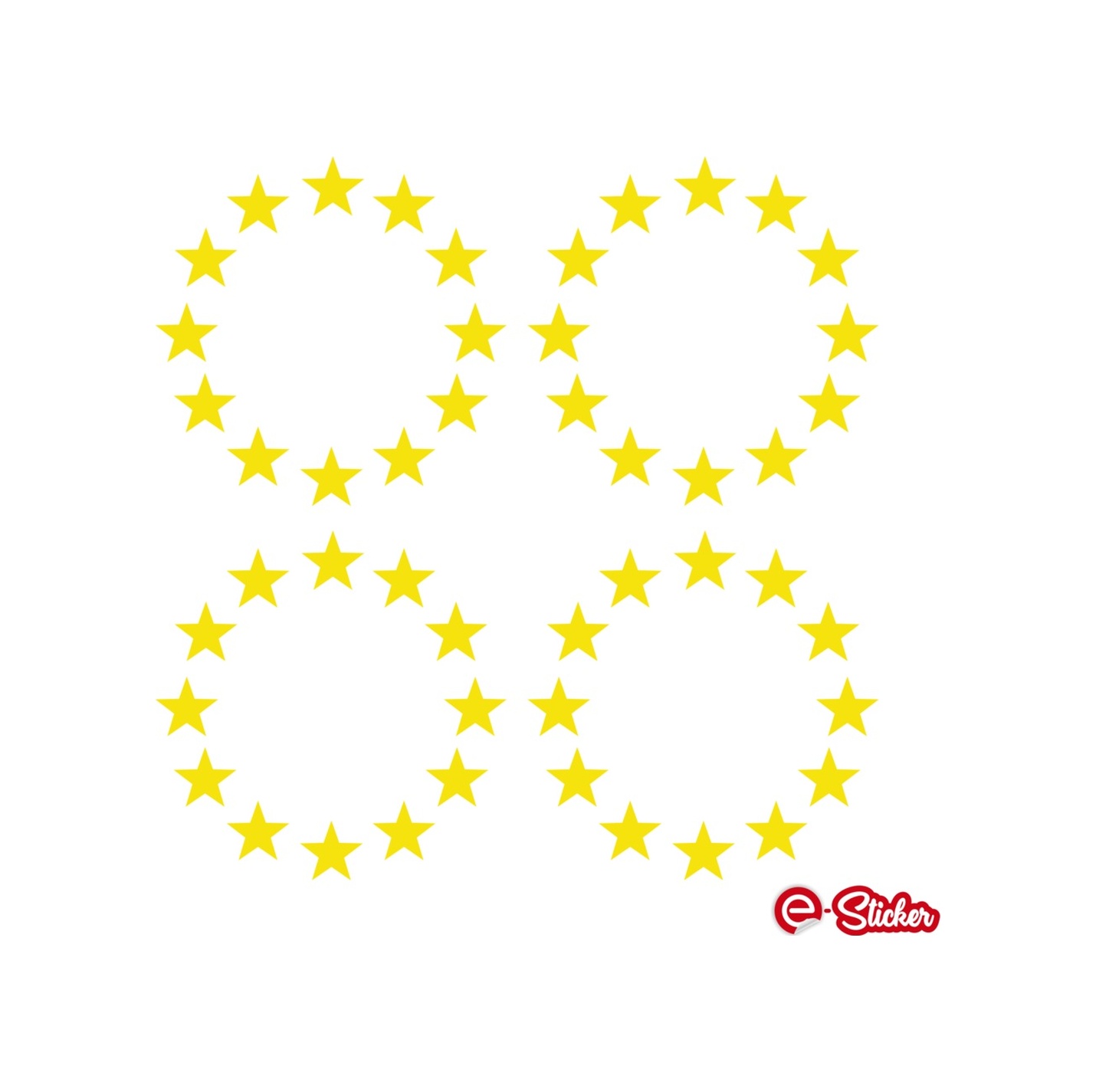 3 X 3 Cm Plaka Ab Yıldızı Sti̇cker Oto Araba Sti̇cker 4 Adet Sarı-3 X 3 Cm