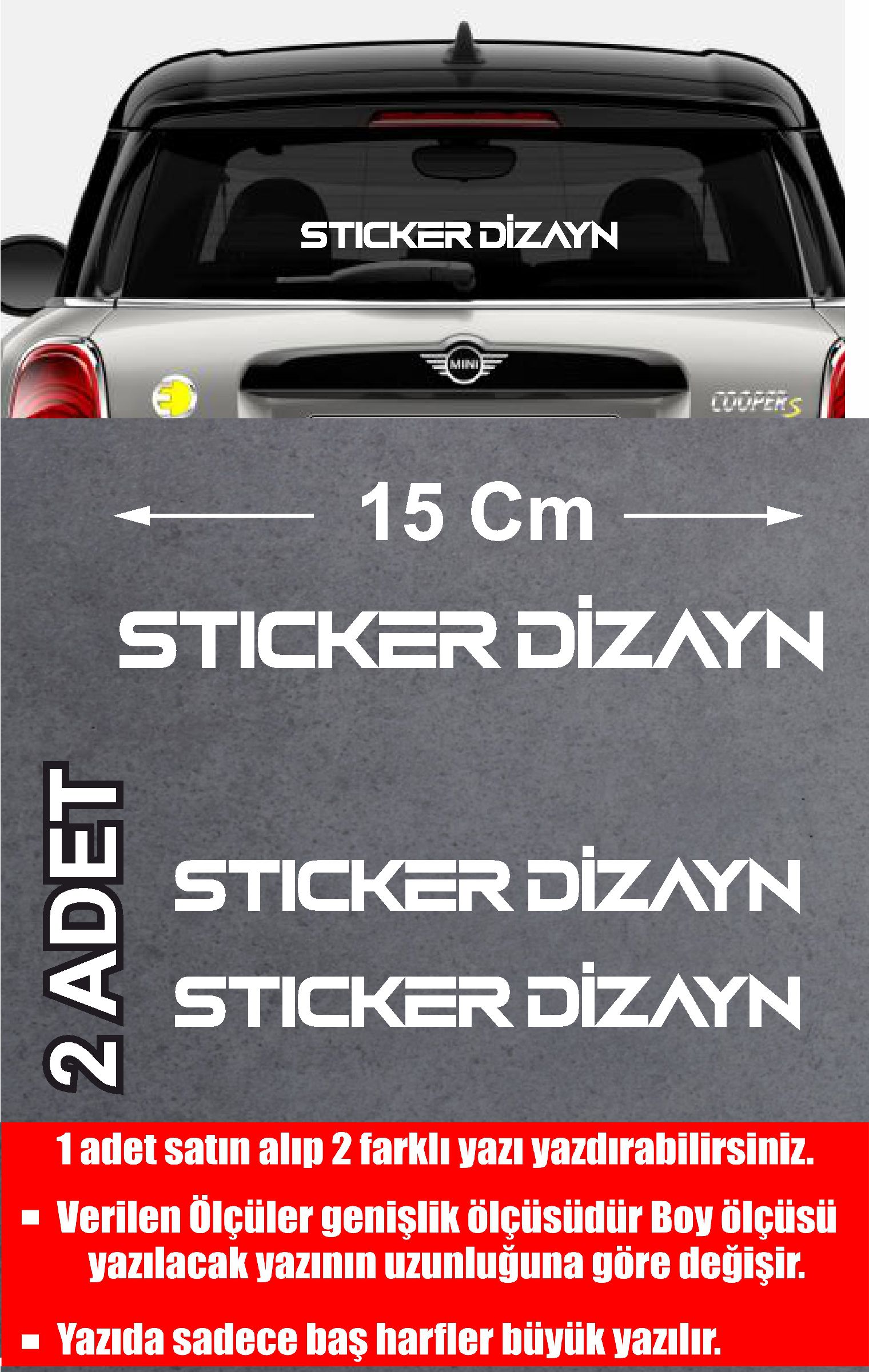 Ki̇şi̇ye Özel Ad Soyad Sti̇cker 2Adet - İsi̇m Soyi̇si̇m Yazı Araba Oto Motosi̇klet Sti̇cker00122 12 Cm 