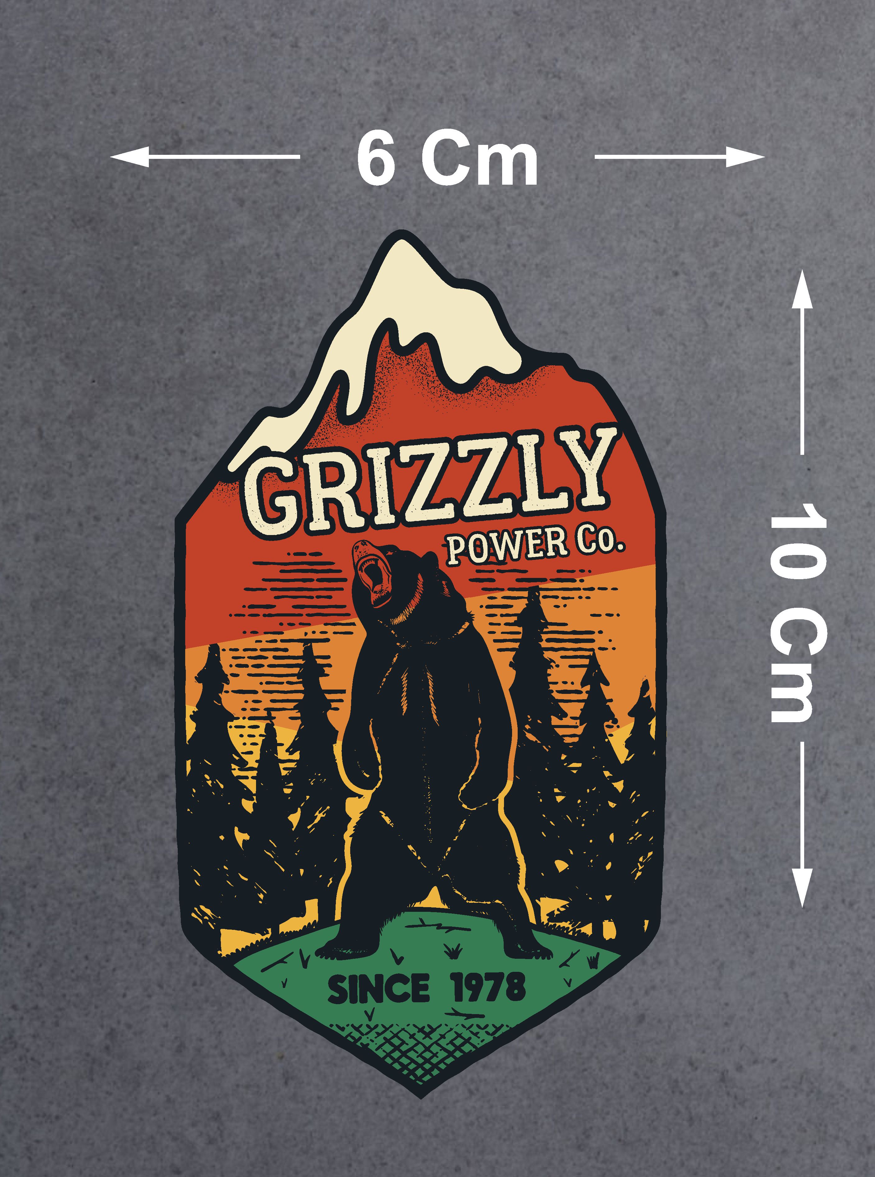 Grizzly Ayı Avcı Sticker - Doğa Kamp 4X4 Off Road Adventure Sticker - Araba Oto Karavan Motosiklet Cam Sticker - 02111 10X6 Cm 