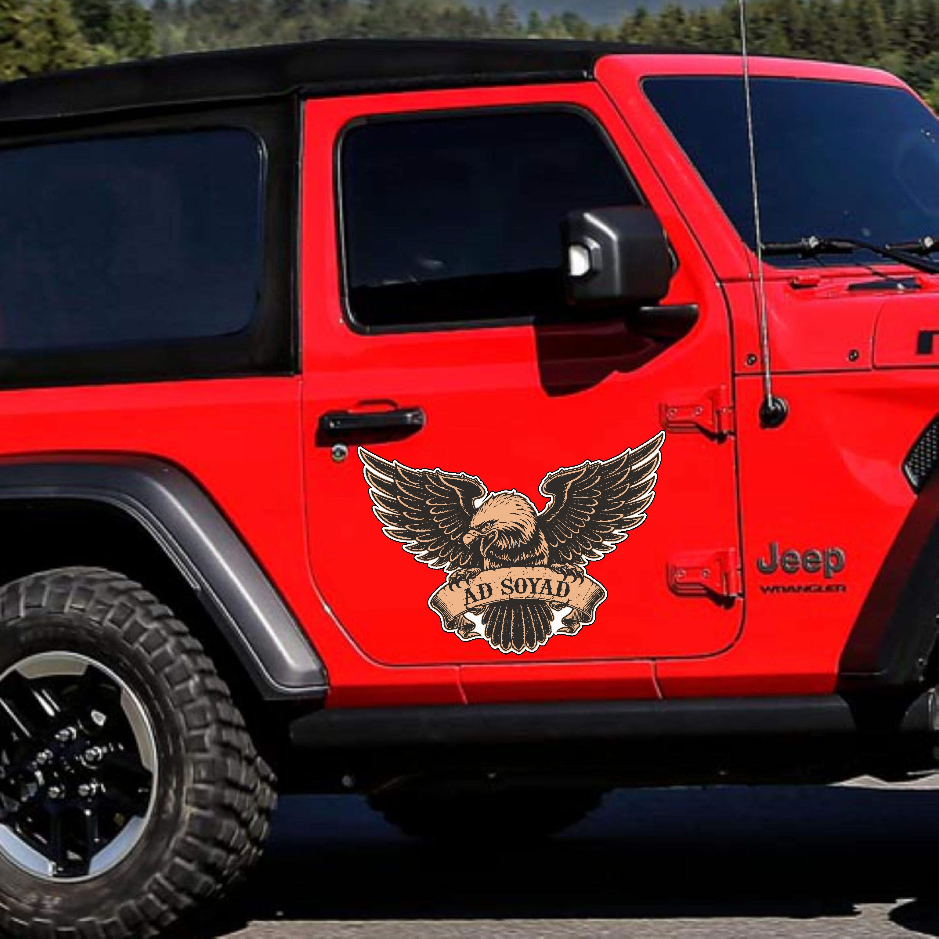 Ki̇şi̇ye Özel Ad Soyad Kartal Sti̇cker - Araba Oto Motosi̇klet Karavan Sti̇cker 00070 10X7 Cm 