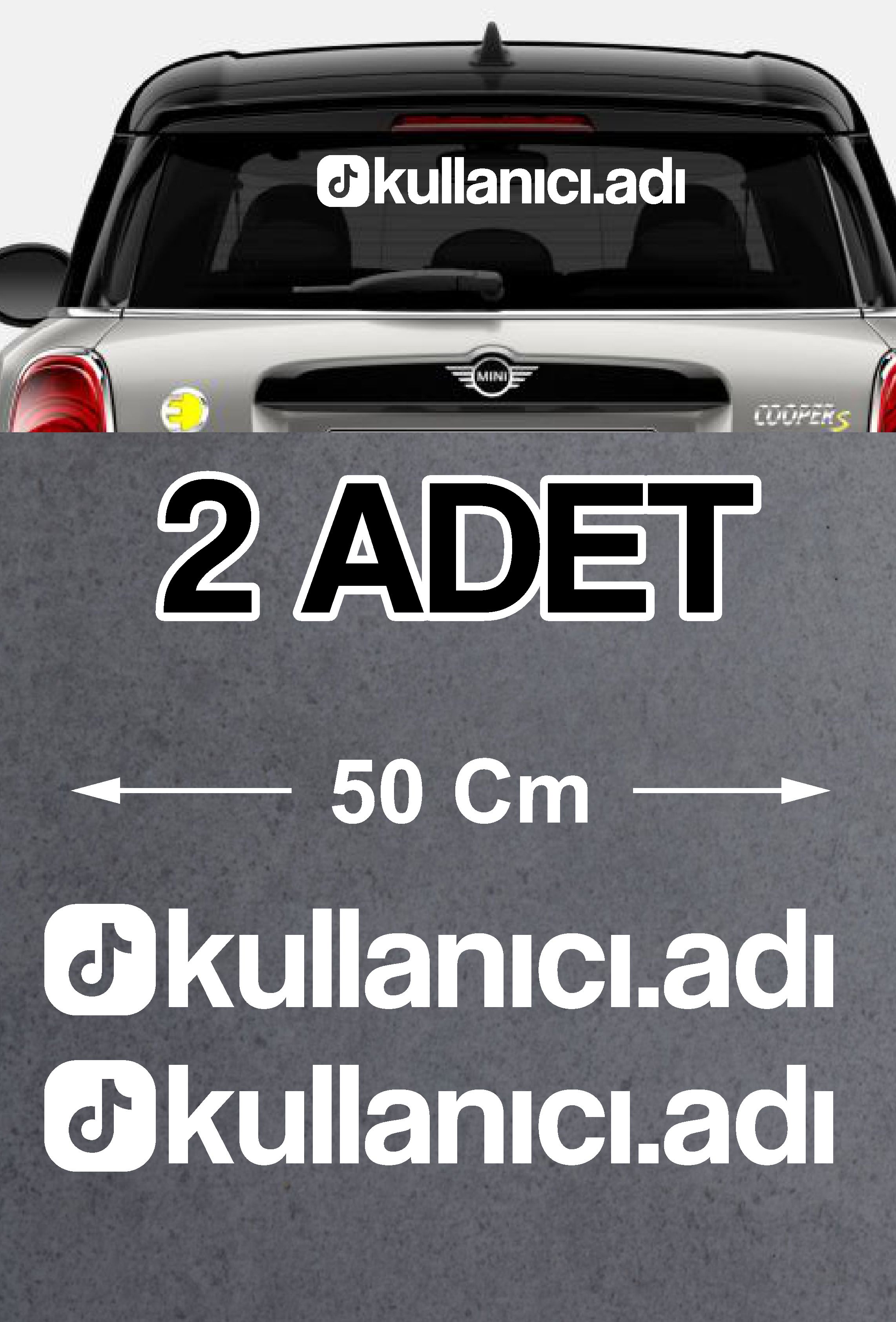 Sti̇cker Di̇zayn Ki̇şi̇ye Özel Ti̇k Tok Sosyal Medya Sti̇cker - Araba Oto Motosi̇klet Karavan Cam Sti̇cker - 00927 12 Cm 