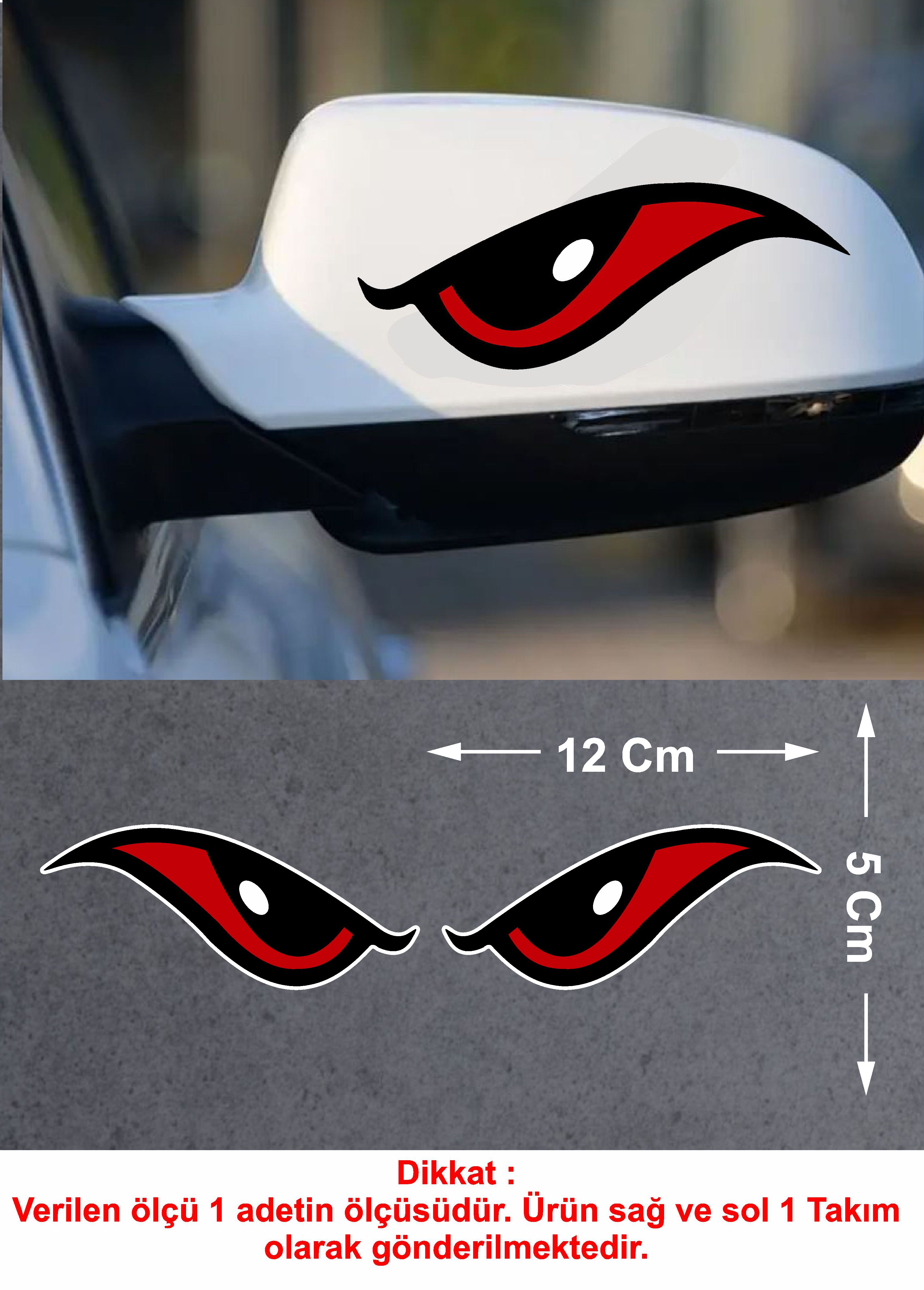Korkutucu Gözler Sti̇cker - Araba Oto Araç Motosi̇klet Sti̇cker - 00086 10X4 Cm 