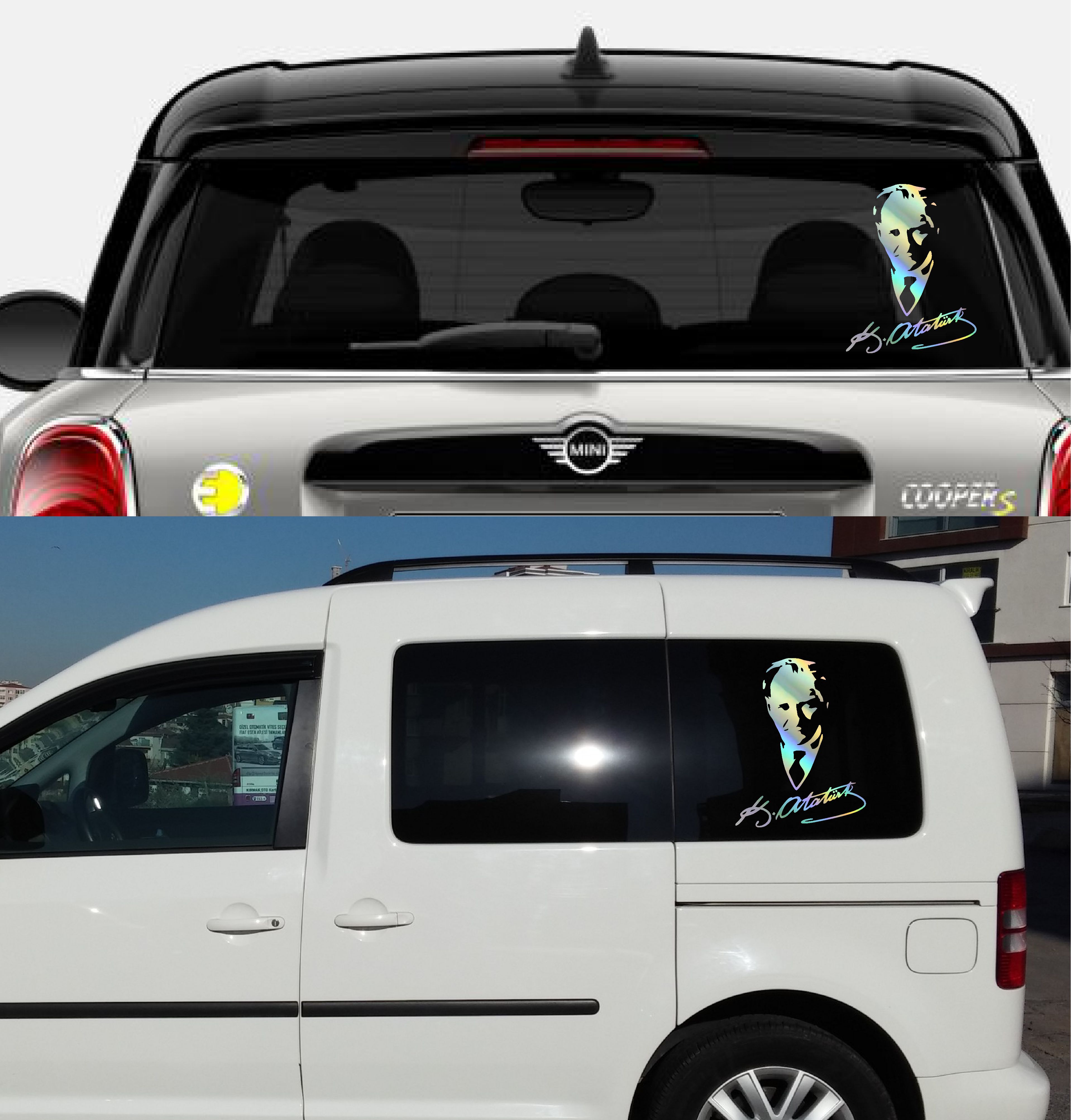 Hologramlı Janjanlı Atatürk Ve İmza Sti̇cker - Araba Oto Motosi̇klet Sti̇cker 02527 25X19 Cm 