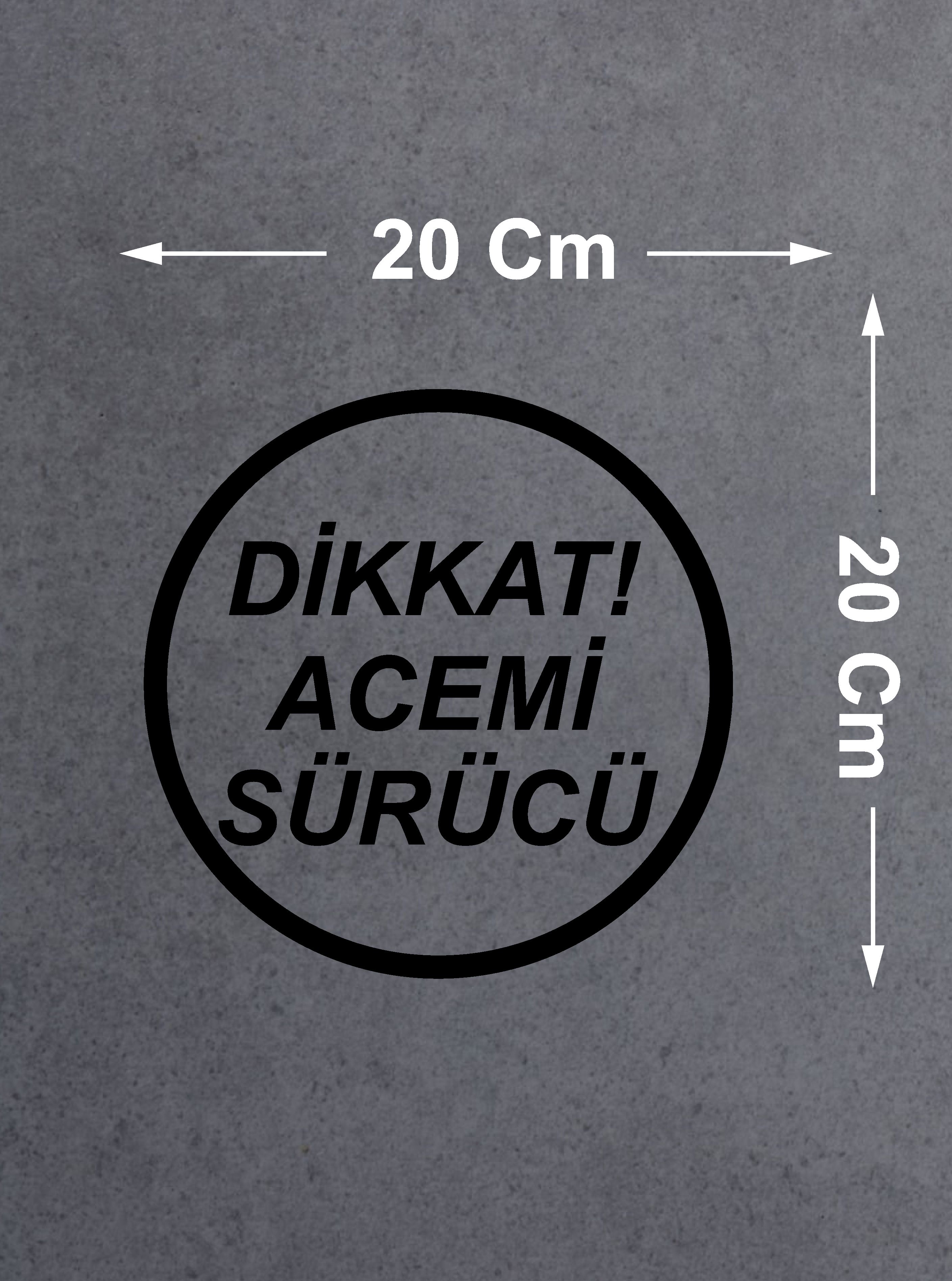 Di̇kkat Acemi̇ Sürücü Sti̇cker - Araba Oto Motosi̇klet Sti̇cker 00167 15X15 Cm 