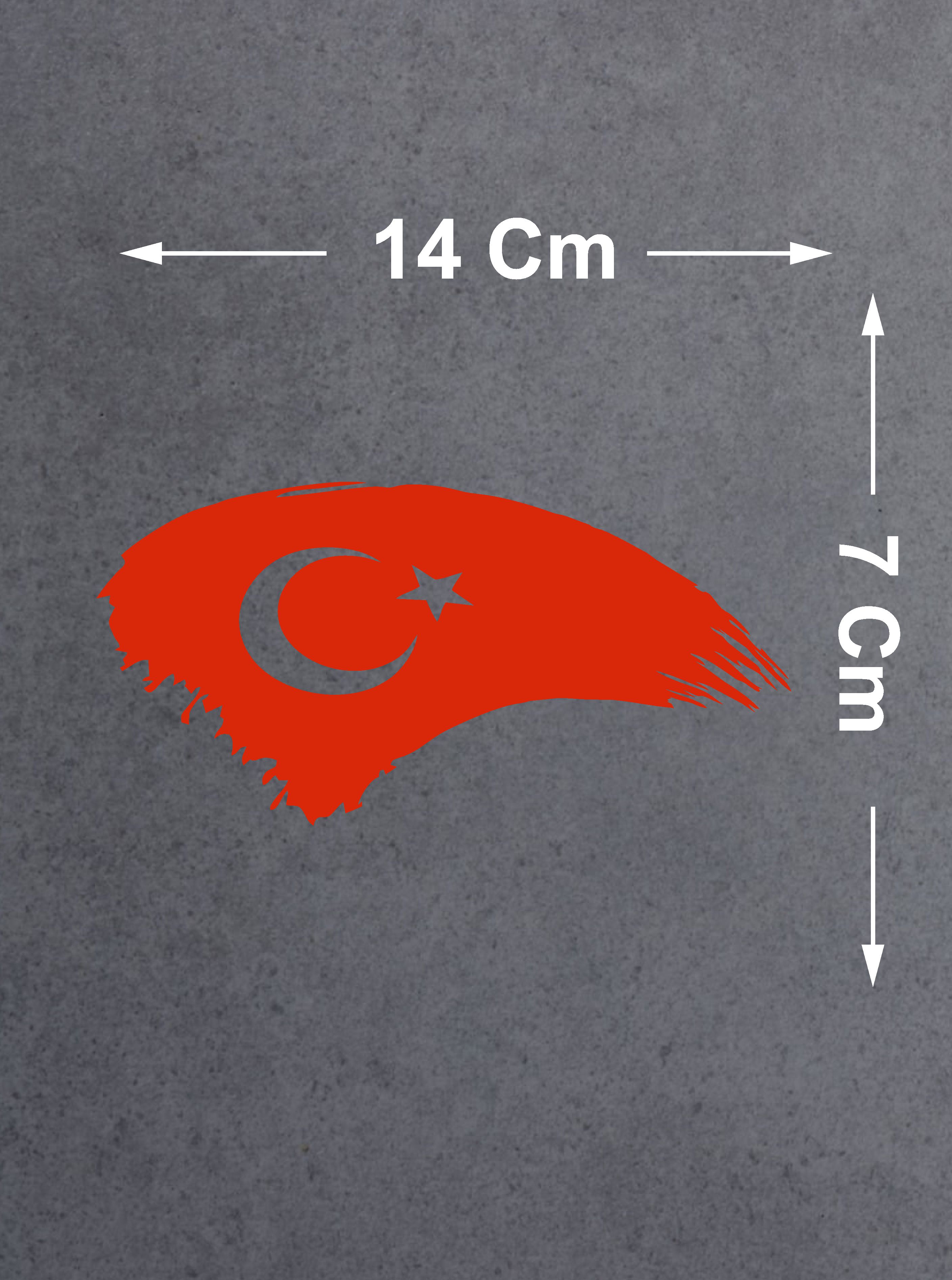 Türk Bayrağı Sti̇cker, Ay Yıldız, Türki̇ye, Araba Oto Motosi̇klet Karavan Sti̇cker 00786 30X15 Cm 