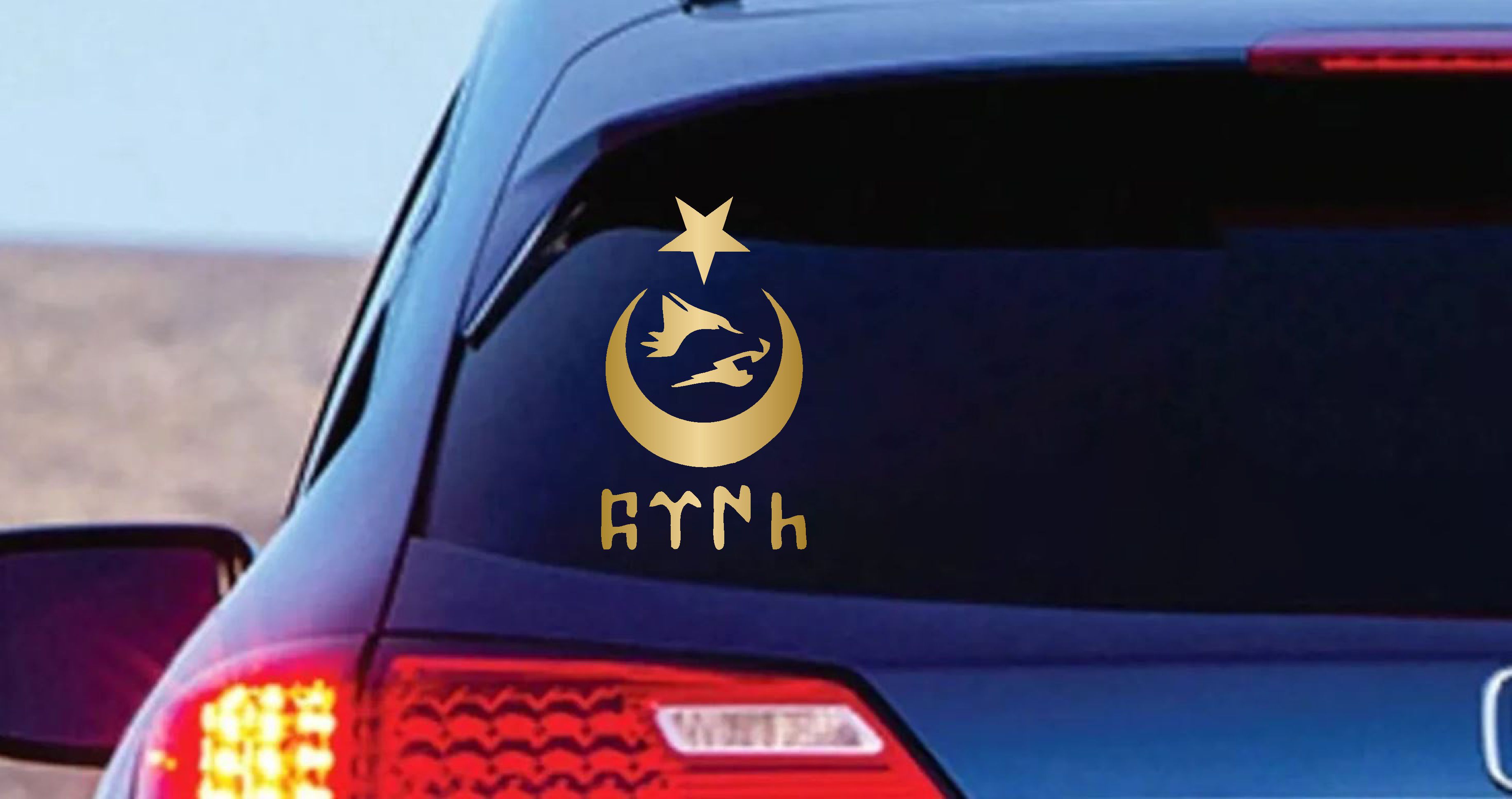 Kurt Ay Yıldız Ve Türk Yazı Sti̇cker - Araba Oto Motosi̇klet Karavan Sti̇cker - 00672 10X6 Cm 