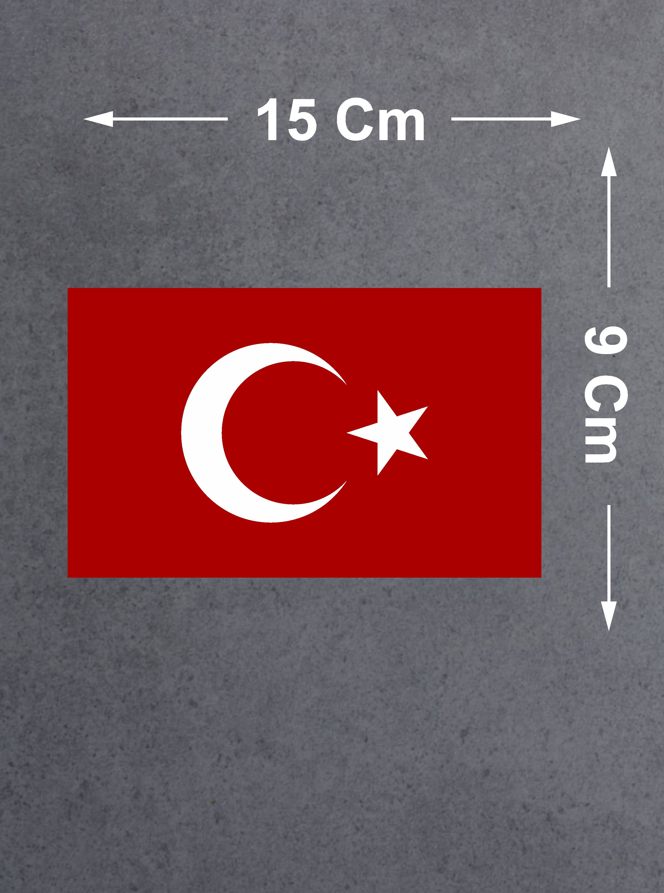 Türk Bayrağı Sticker - 2 Adet Araba Oto Motosiklet Karavan Cam Sticker - 00068 30X18 Cm 
