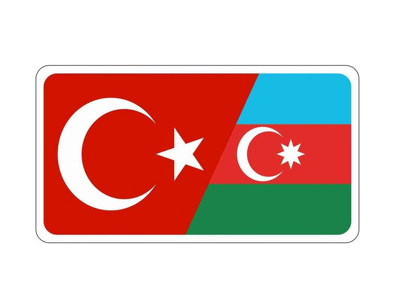 Azerbaycan Türki̇ye Bayrak Sti̇cker Oto Araba Sti̇cker 20Cm 