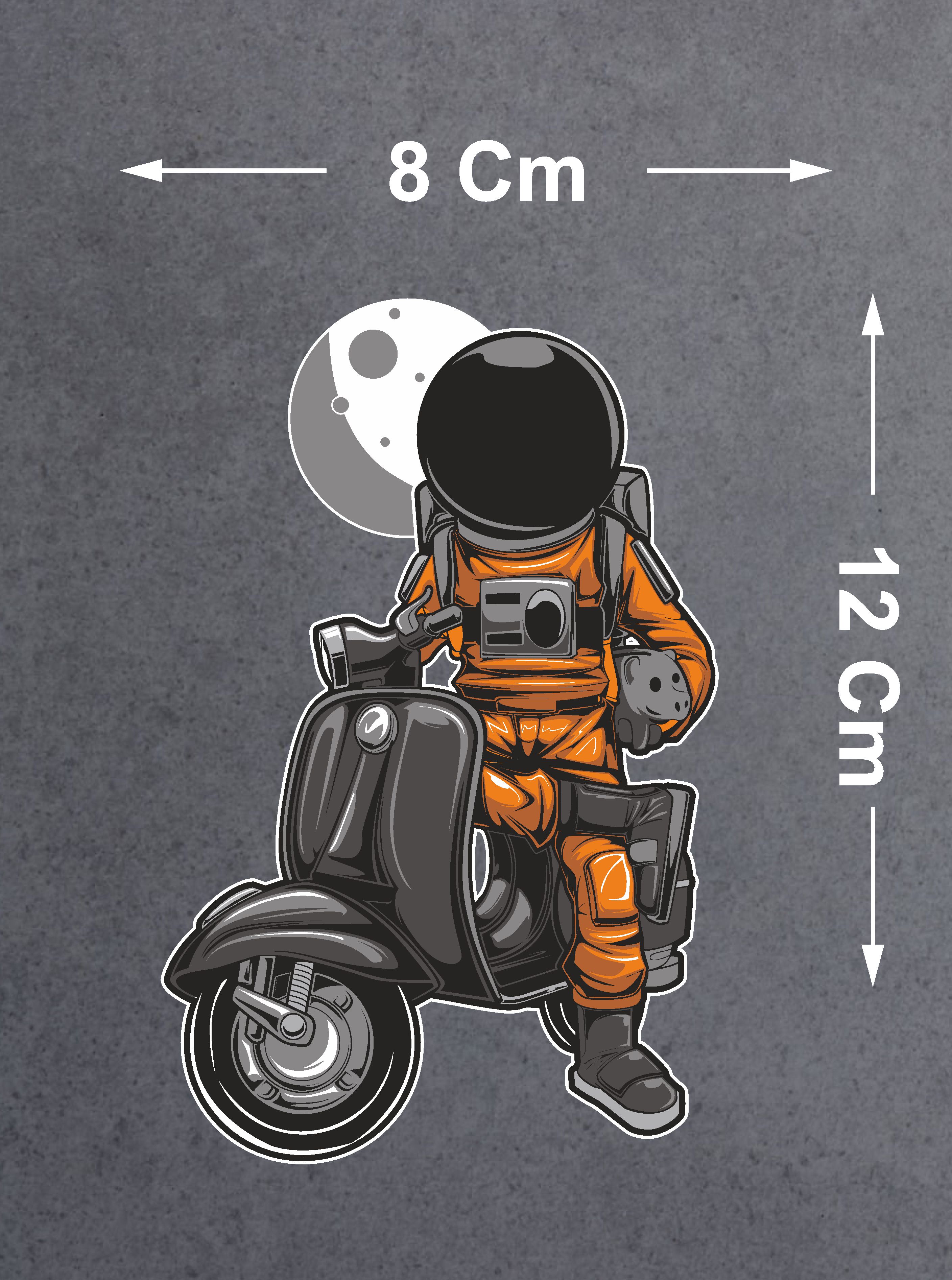 Astronot Uzay Sticker - Araba Oto Motosiklet Cam Sticker - 00056 12X8 Cm 