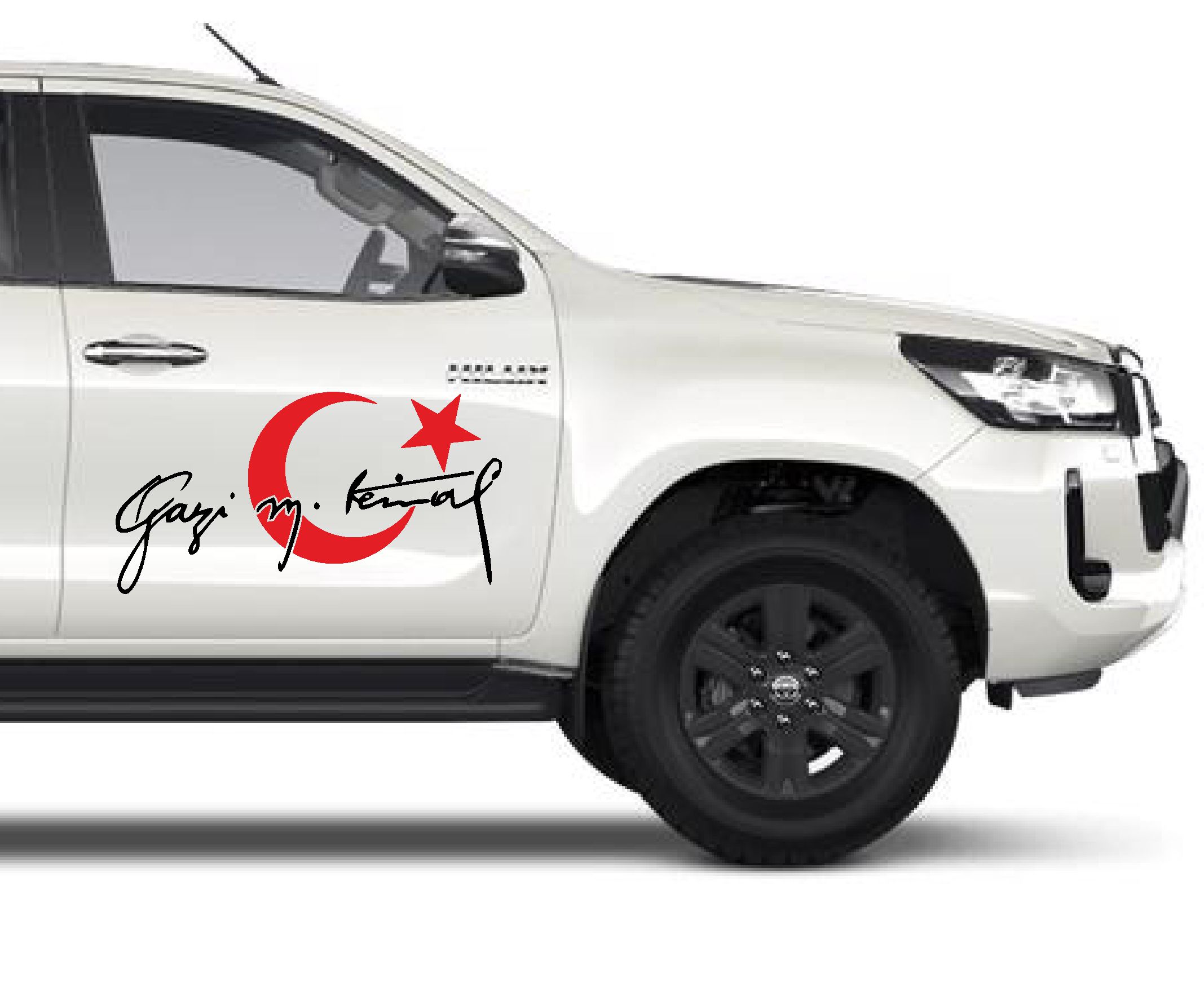 Türk Bayrağı Atatürk Mustafa Kemal Gazi̇ Mustafa Kemal Atatürk İmza Araba Oto Motosi̇klet Karavan Sti̇cker 00006 50X26 Cm 