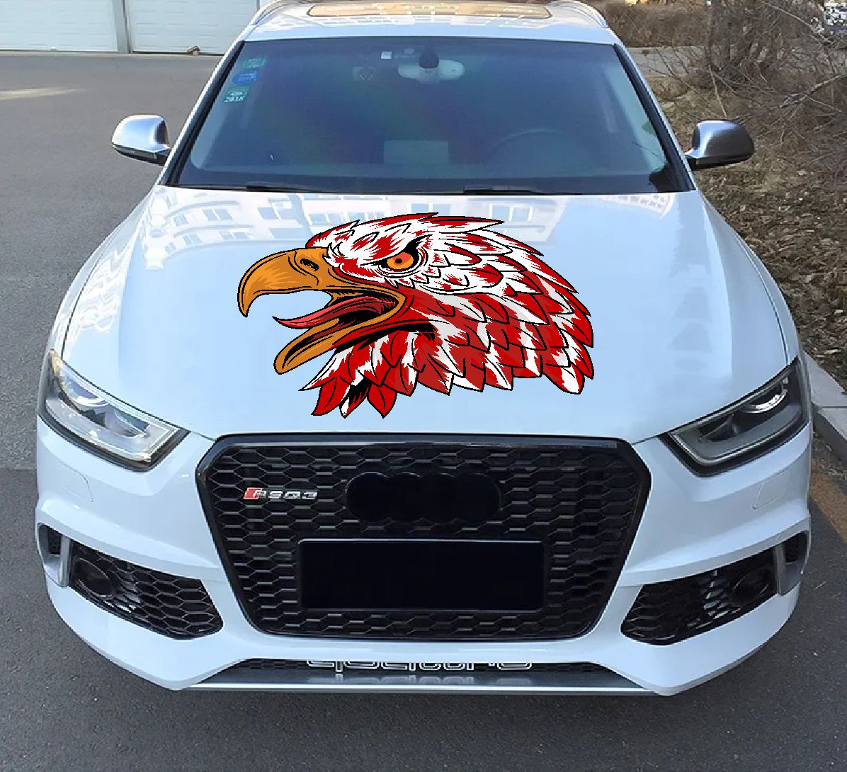 Kırmızı Beyaz Kartal Sti̇cker, Eagle,Araba Oto Motosi̇klet Karavan Sti̇cker 00945 10X8 Cm 