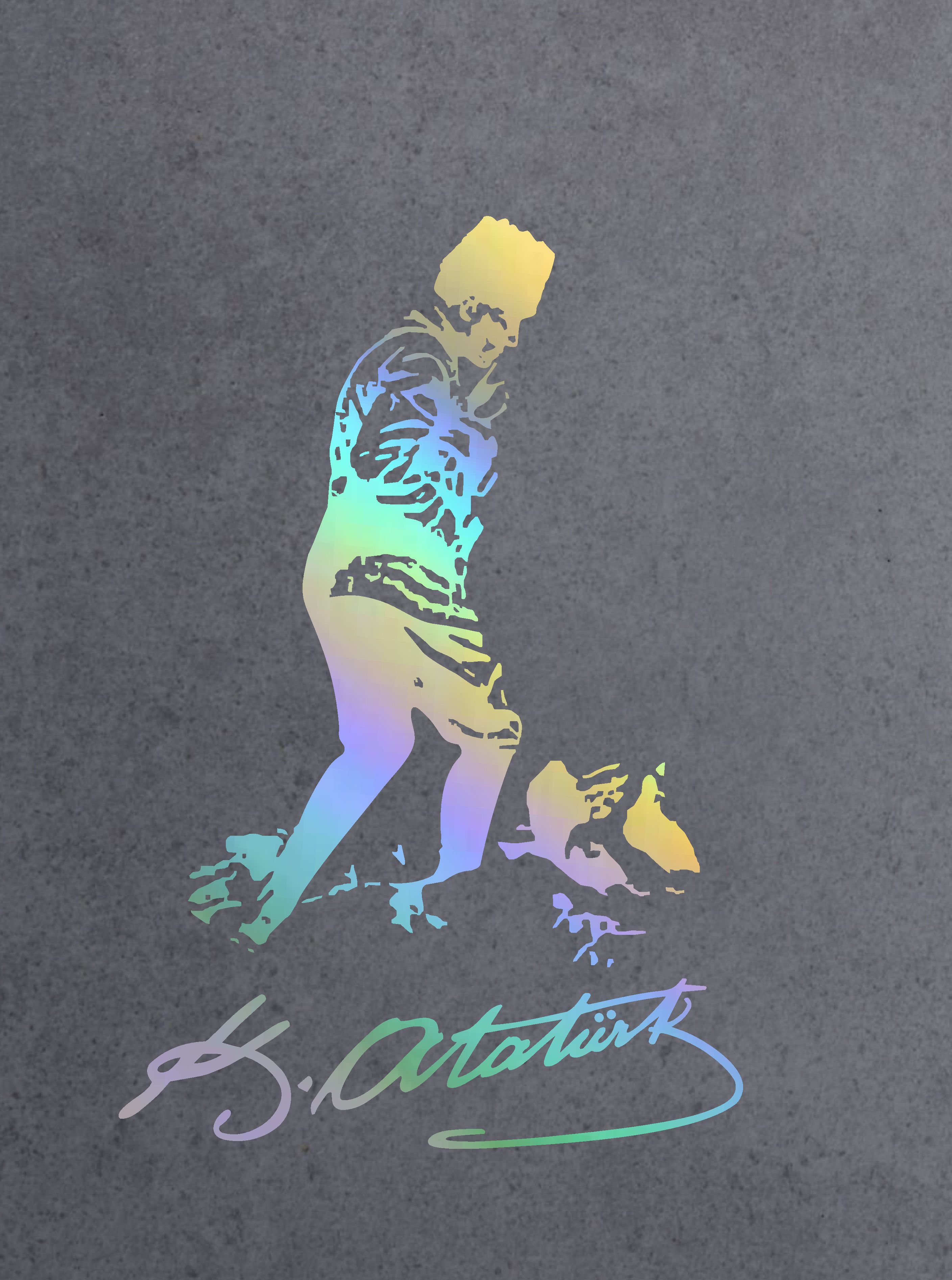 Mustafa Kemal Atatürk Kocatepe Si̇lüet Sti̇cker - Araba Oto Motosi̇klet Karavan Sti̇cker 00617 15X10 Cm 