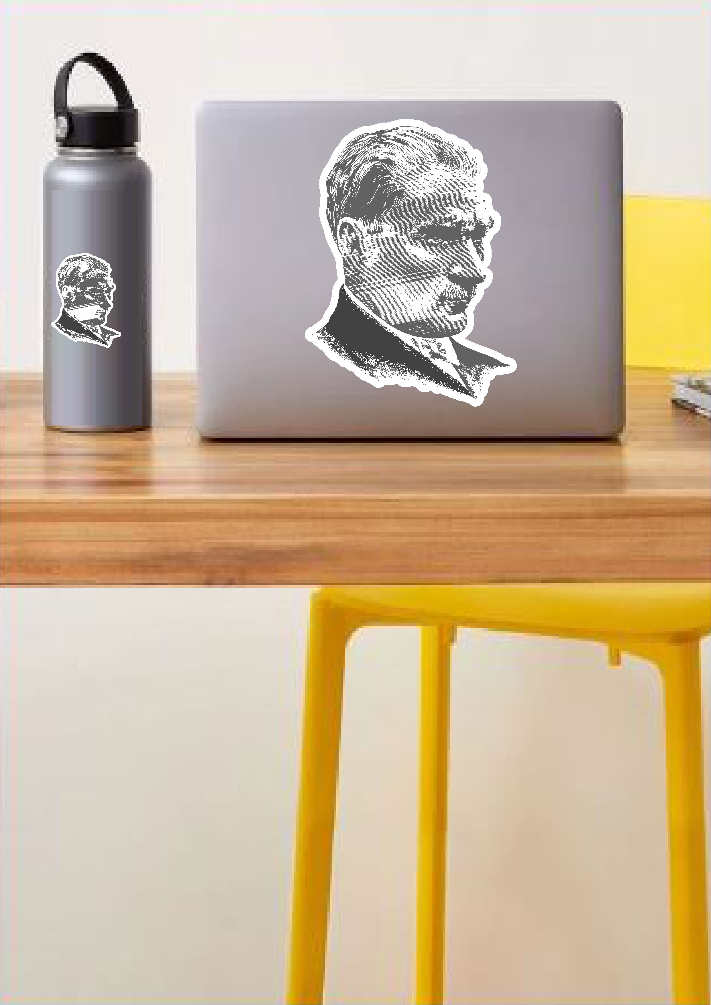 Atatürk, Mustafa Kemal Atatürk, Sti̇cker Araba Oto Motosi̇klet Karavan Laptop Sti̇cker 00618 10X7 Cm 