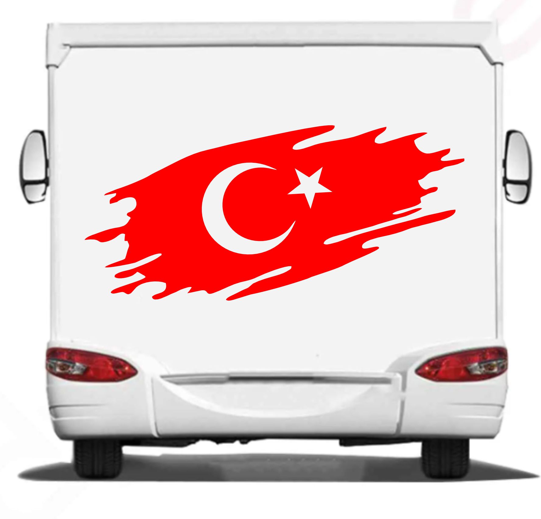 Yırtıklı Tırtıklı Türk Bayrağı, Ayyıldız, Araba Oto Motosi̇klet Karavan Sti̇cker 02516 20X8 Cm 