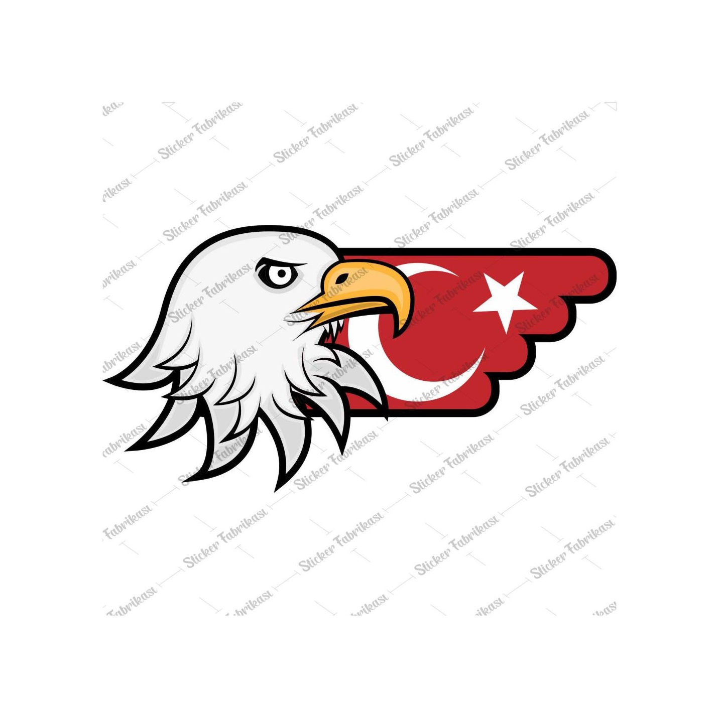 Türk Bayrağı Ve Kartal Sti̇cker 00727 10X5