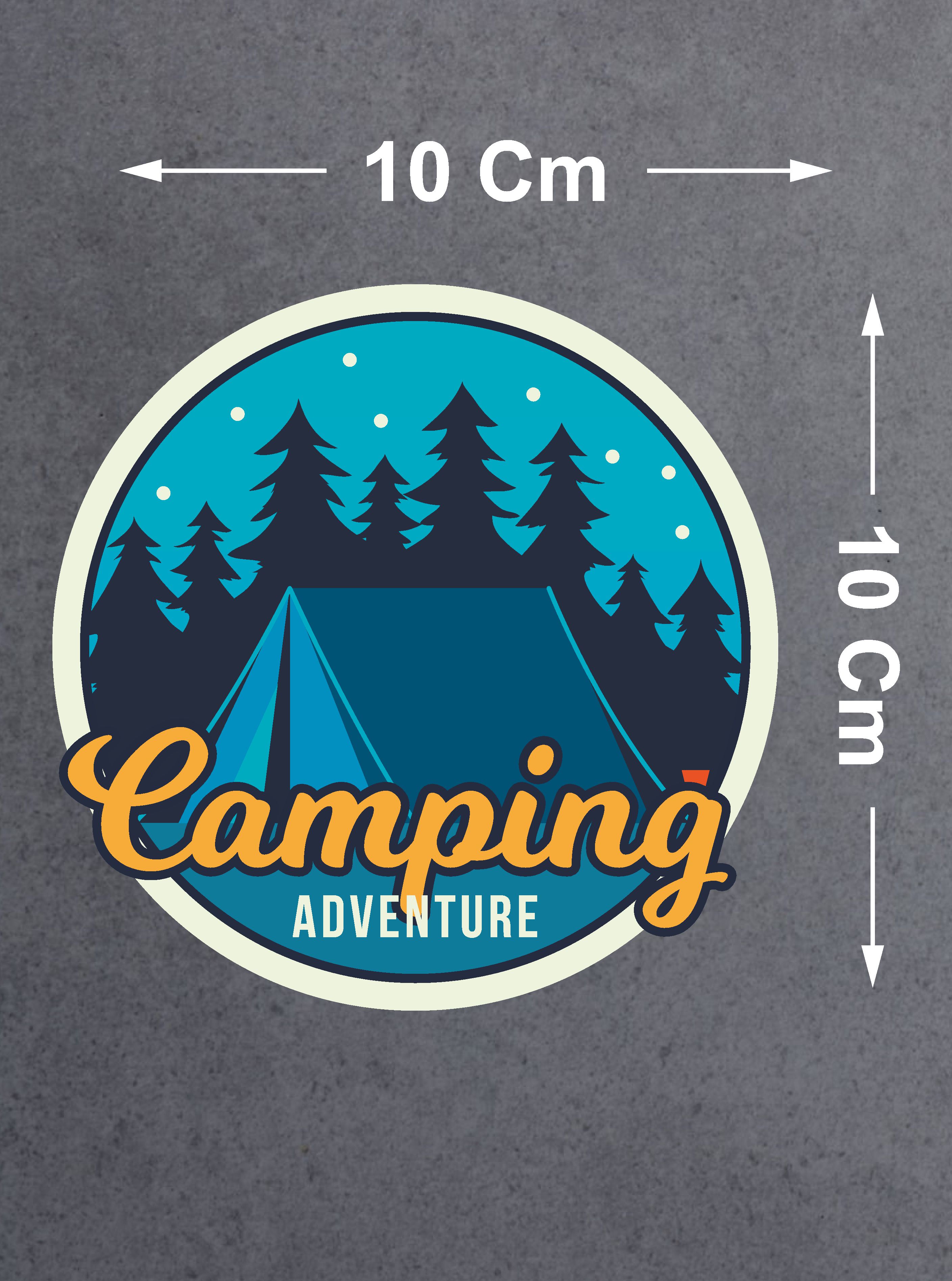 Kamp Camping Sticker - 4X4 Off Road Adventure Pickup Karavan Çadır Sticker - Araba Oto Motosiklet Cam Sticker - 00120 10X10 Cm 