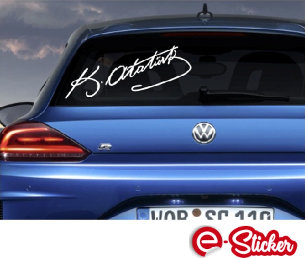 Kemal Atatürk Imza Sti̇cker Oto Sti̇cker Kırmızı-40 X 11 Cm