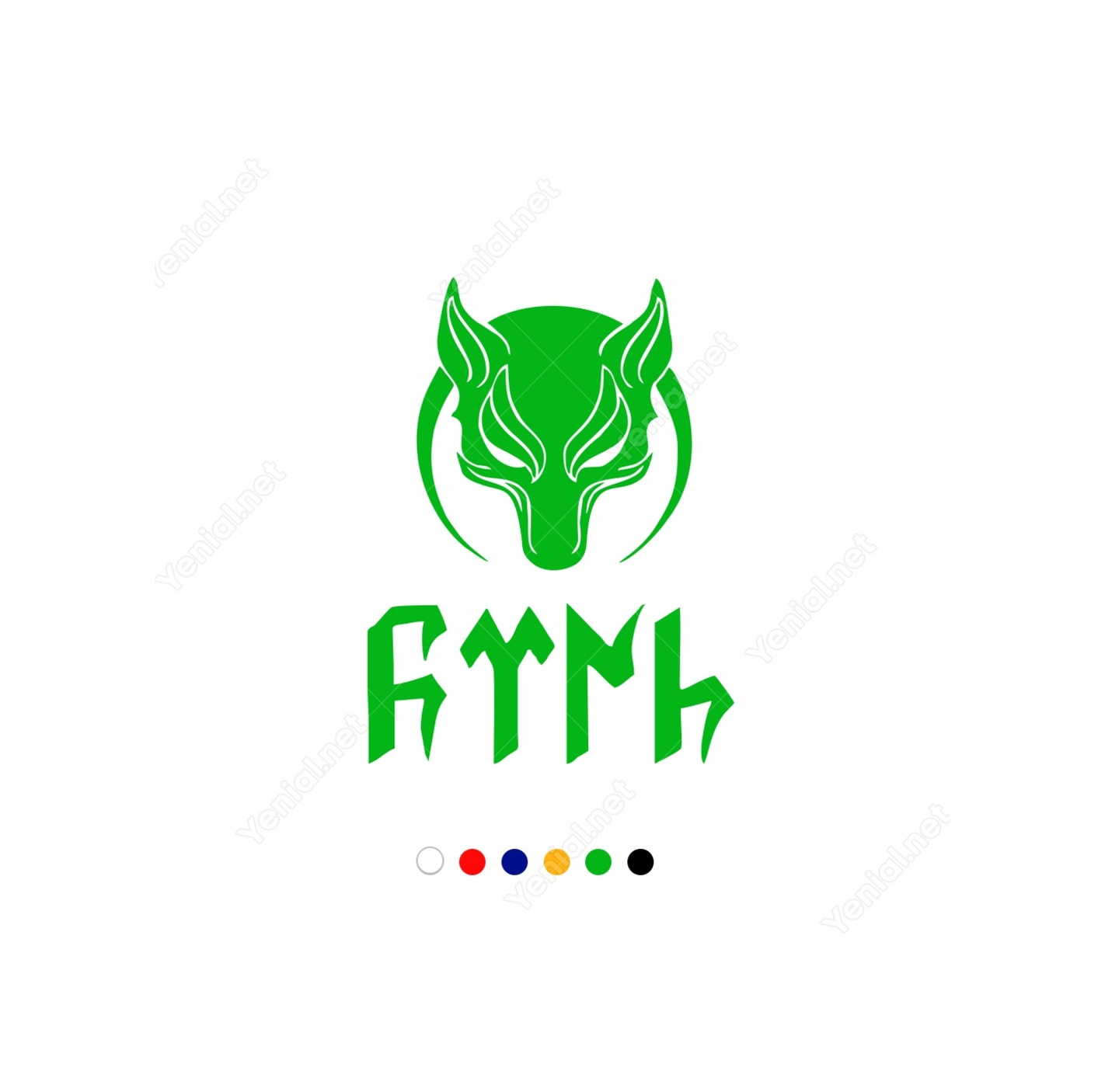 Ay Yıldız Kurt Türk Yazısı Göktürk Alfabesi̇ Sti̇ckeri̇ Çıkartması (407468173) Beyaz-45Cm Yüksekli̇k