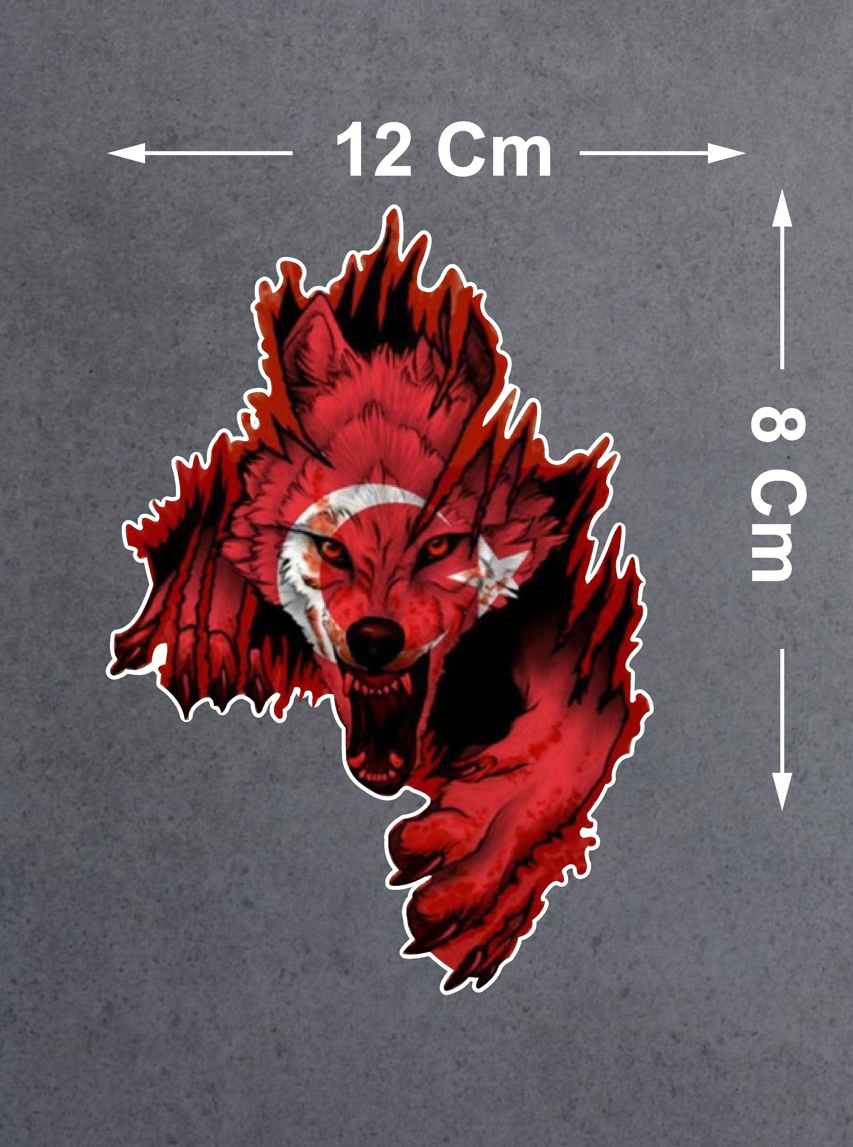 Ay Yıldız Ve Kurt - Bozkurt - Börü - Gökbörü -Araba Oto Motosi̇klet Karavan Sti̇cker 02512 10X7 Cm 