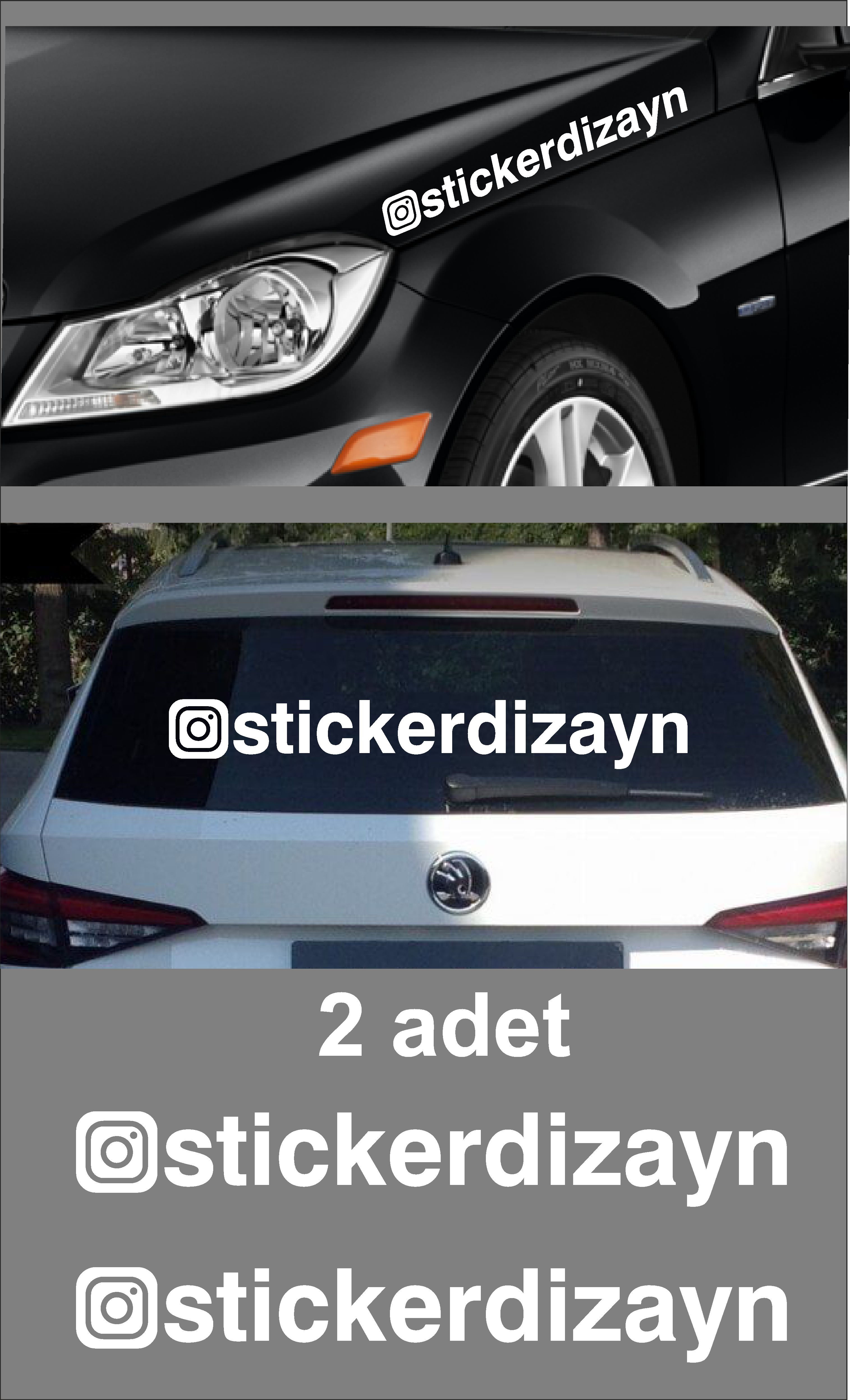 Ki̇şi̇ye Özel Instagram Sti̇cker Araba Oto Motosi̇klet Karavan Sti̇cker Eti̇ket 00062 50 Cm 