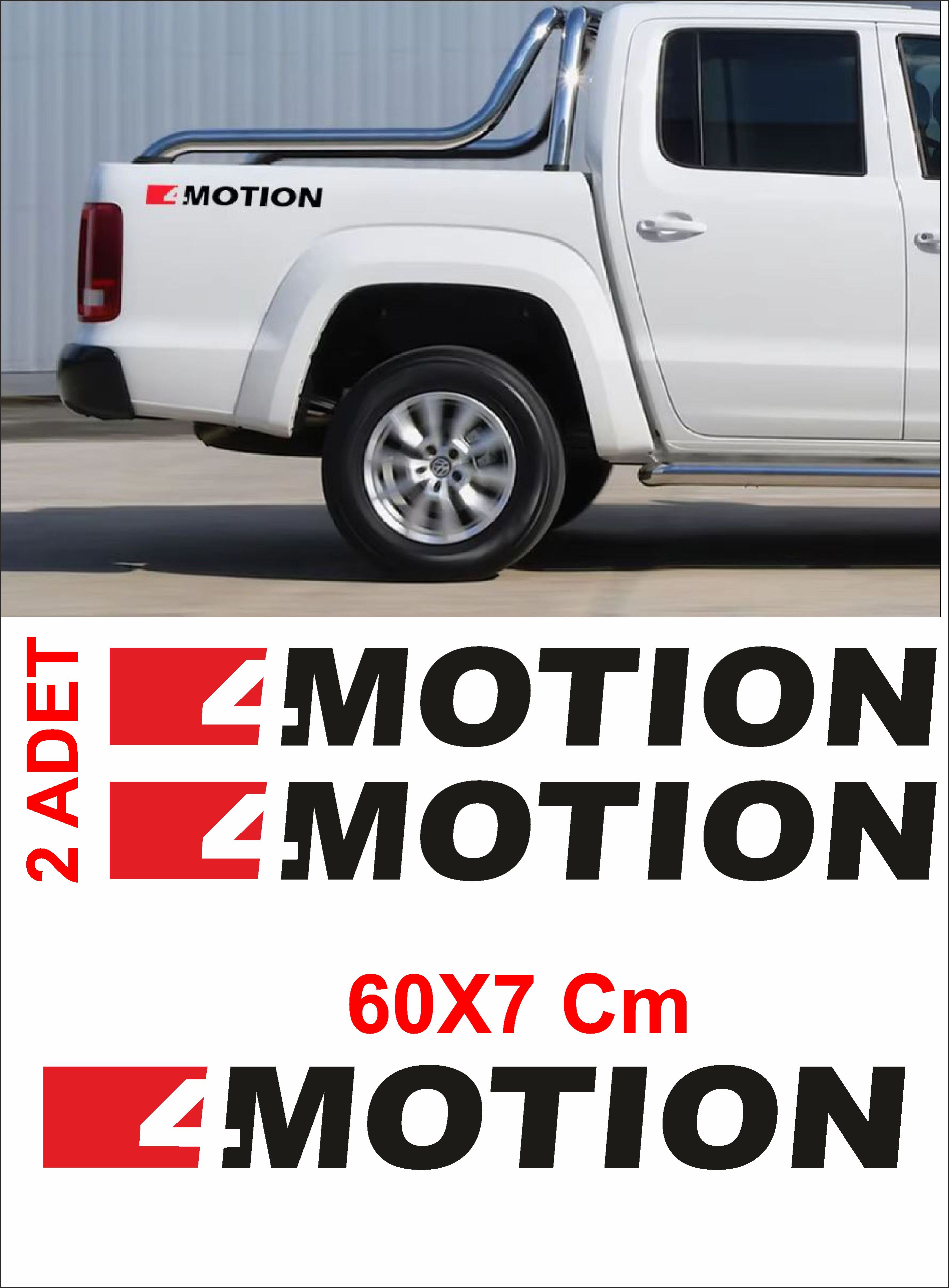 Volkswagen 4 Moti̇on Sti̇cker 2 Adet 00600 15X2 Cm