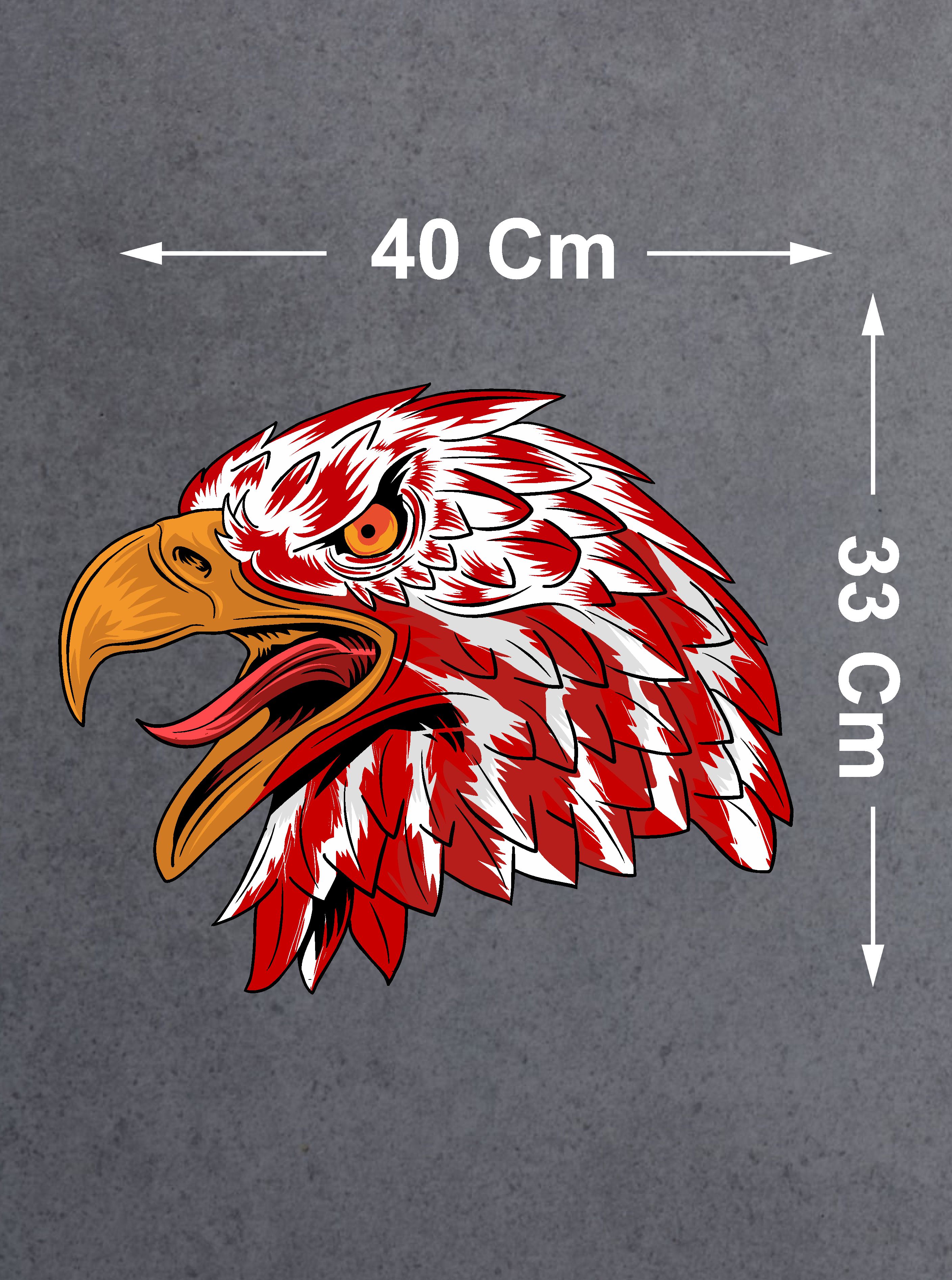 Kırmızı Beyaz Kartal Sti̇cker, Eagle,Araba Oto Motosi̇klet Karavan Sti̇cker 00945 10X8 Cm 