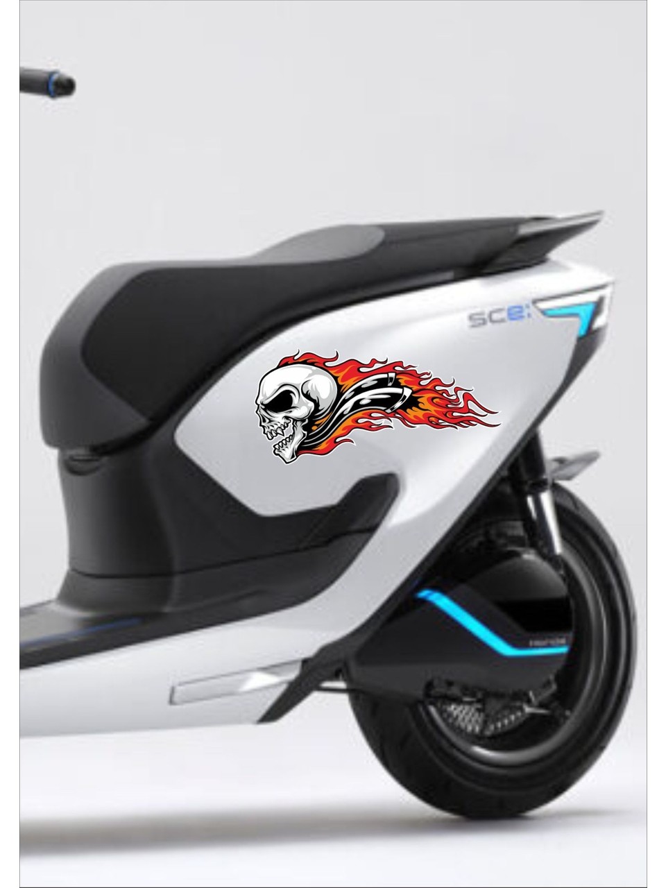 Alevli̇ Kurukafa Sti̇cker - Araba Oto Motosi̇klet Karavan Cam Sti̇cker - 00027 6X3 Cm