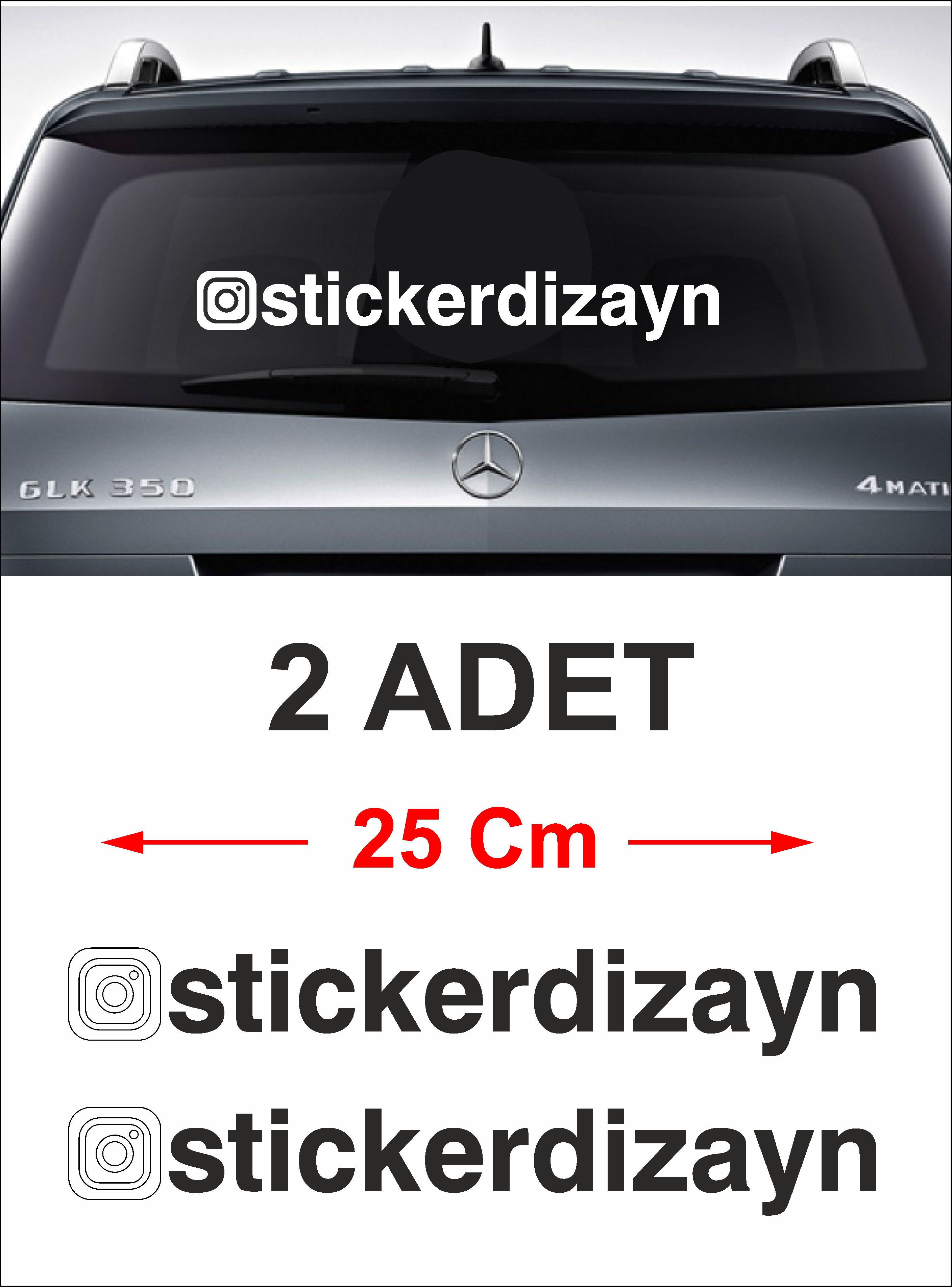 Ki̇şi̇ye Özel Instagram Sti̇cker Araba Oto Motosi̇klet Karavan Sti̇cker Eti̇ket 00062 50 Cm 